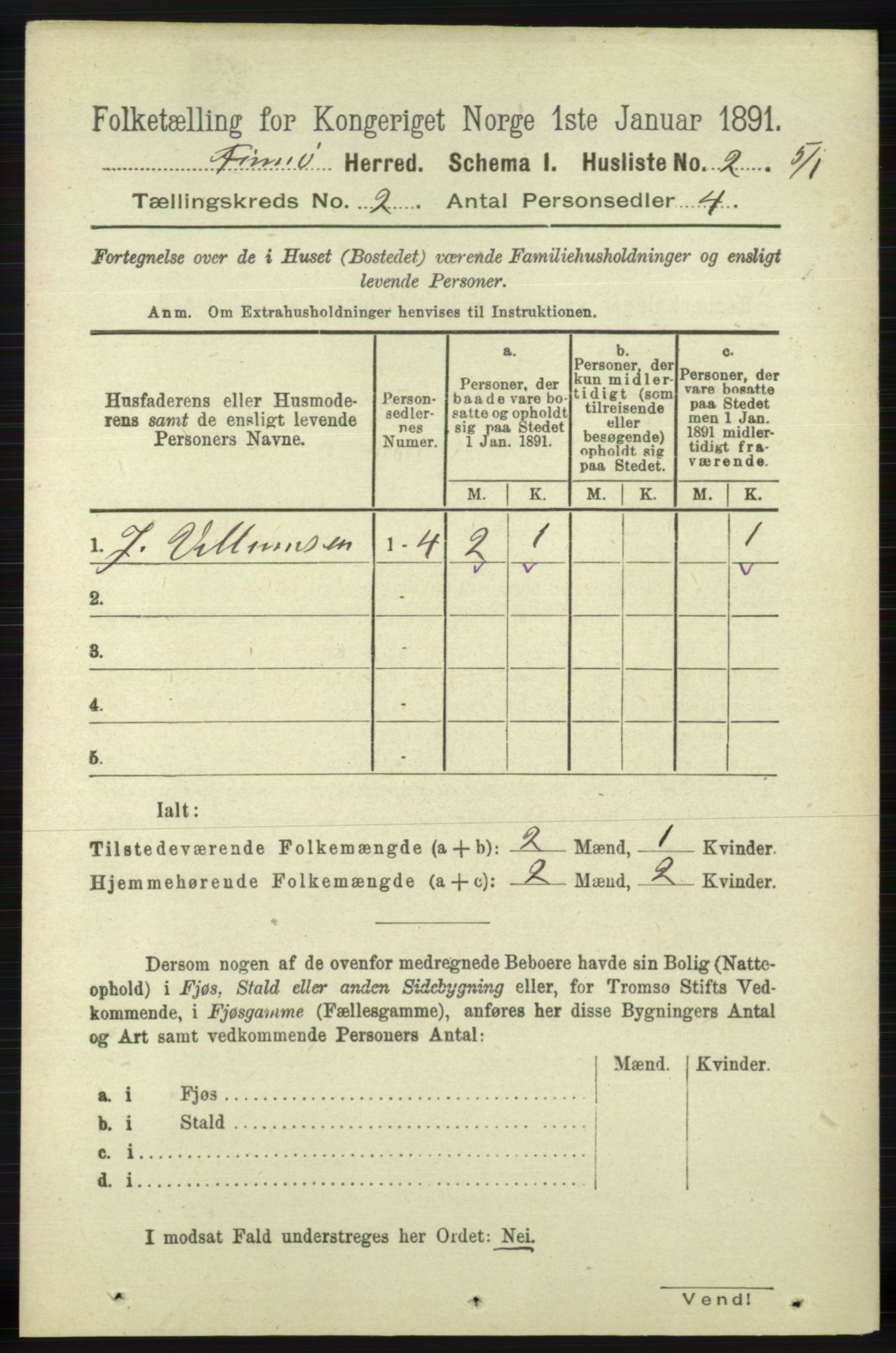 RA, 1891 census for 1141 Finnøy, 1891, p. 188