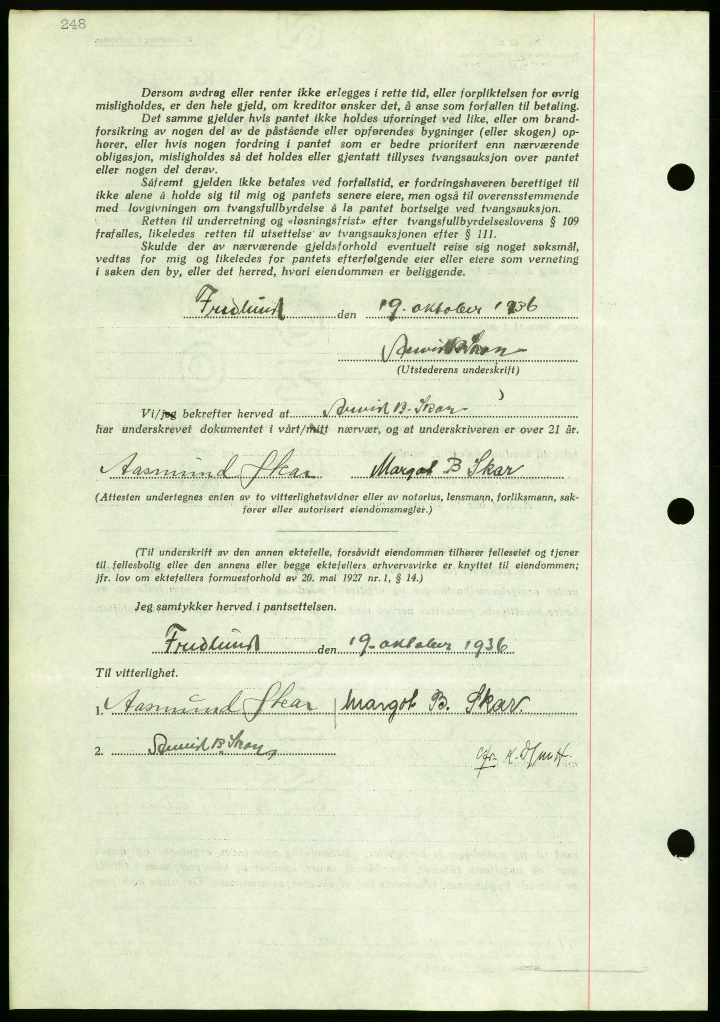 Nordmøre sorenskriveri, AV/SAT-A-4132/1/2/2Ca/L0090: Mortgage book no. B80, 1936-1937, Diary no: : 2360/1936