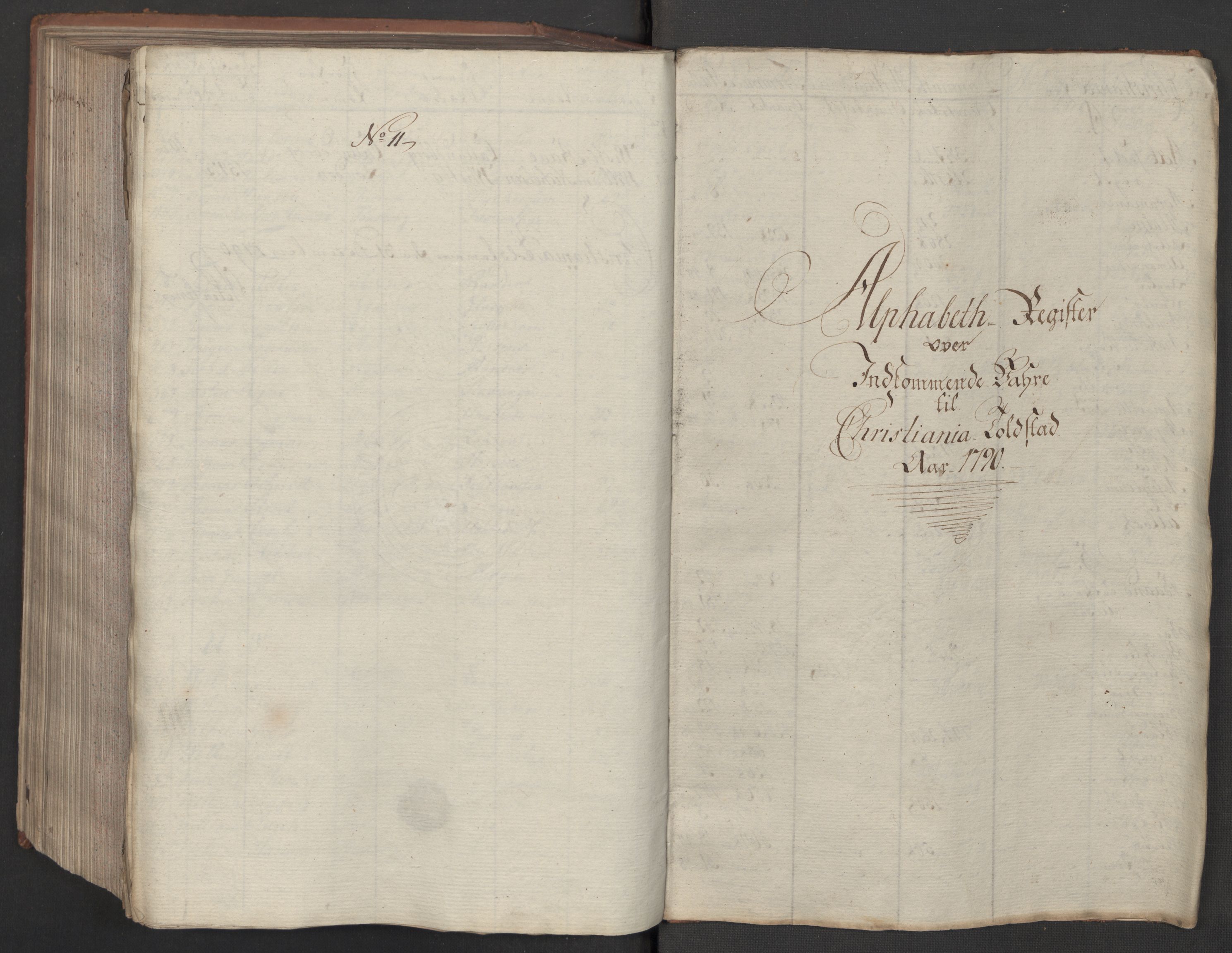 Generaltollkammeret, tollregnskaper, RA/EA-5490/R06/L0179/0001: Tollregnskaper Kristiania / Inngående tollbok, 1790