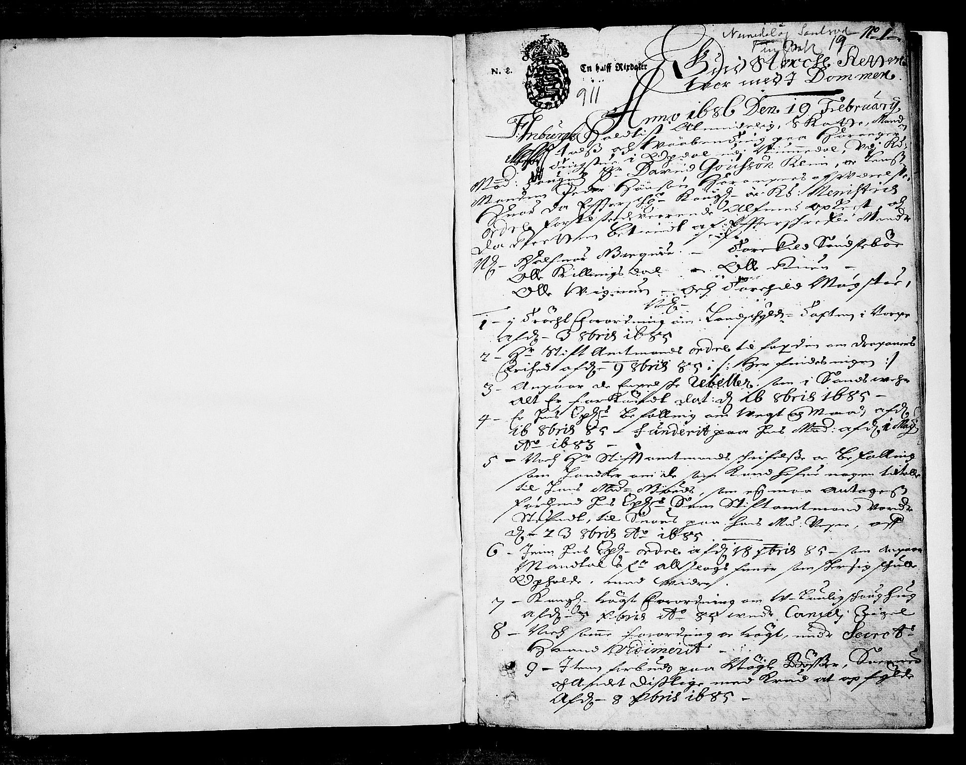 Numedal og Sandsvær sorenskriveri, AV/SAKO-A-128/F/Fa/Faa/L0019: Tingbok, 1686, p. 0b-1a