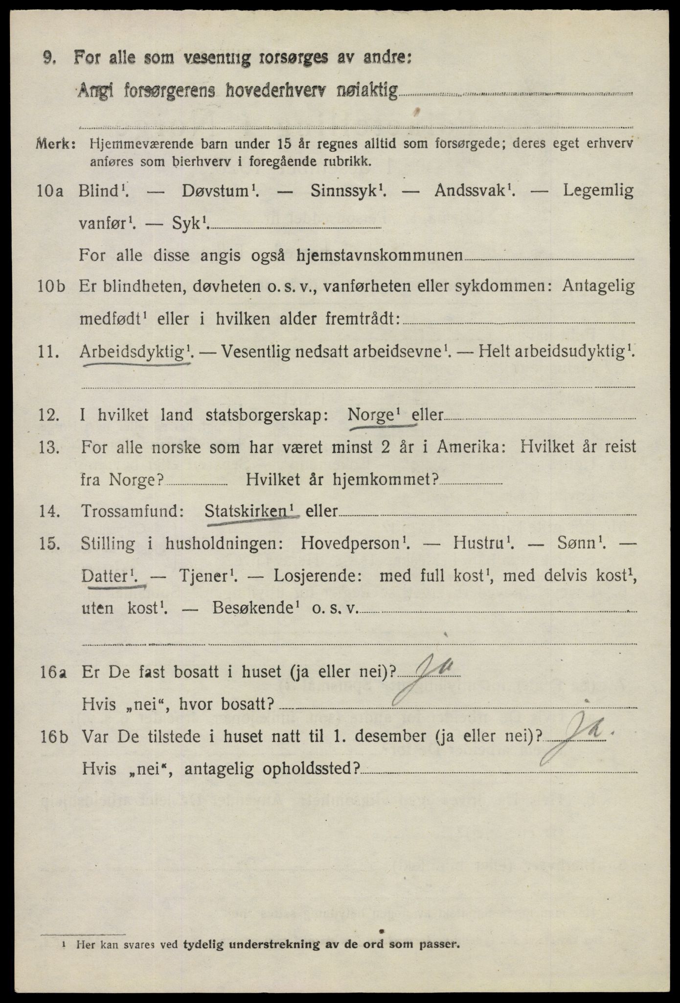 SAO, 1920 census for Mysen, 1920, p. 3106