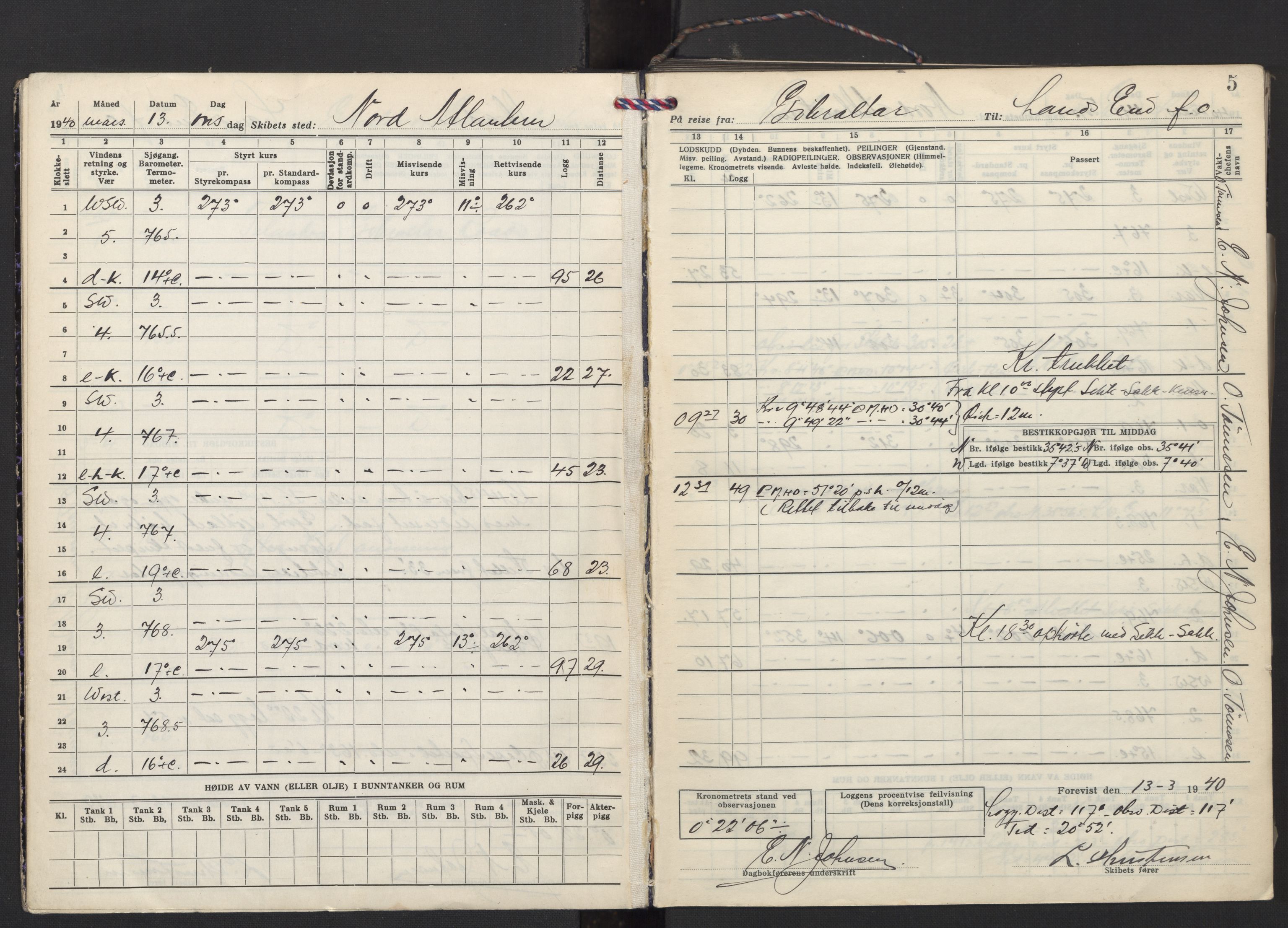 Nortraship, Skipsdagbøker, AV/RA-S-2168/F/L0762/0003: Boknr. 3643 - 3646 / Boknr. 3646 Belinda, 1940-1941