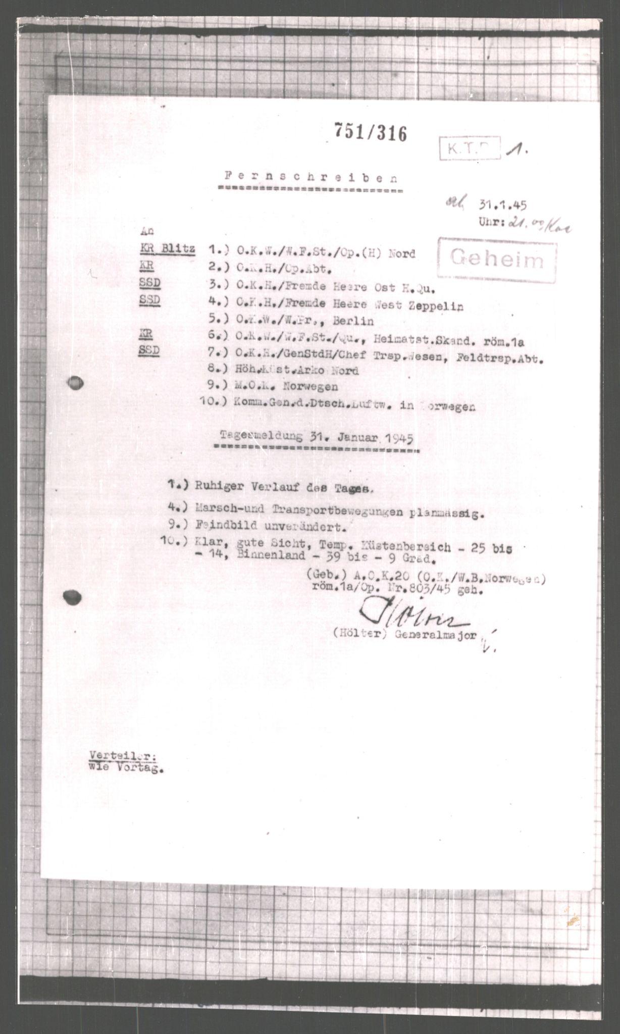 Forsvarets Overkommando. 2 kontor. Arkiv 11.4. Spredte tyske arkivsaker, AV/RA-RAFA-7031/D/Dar/Dara/L0006: Krigsdagbøker for 20. Gebirgs-Armee-Oberkommando (AOK 20), 1945, p. 875