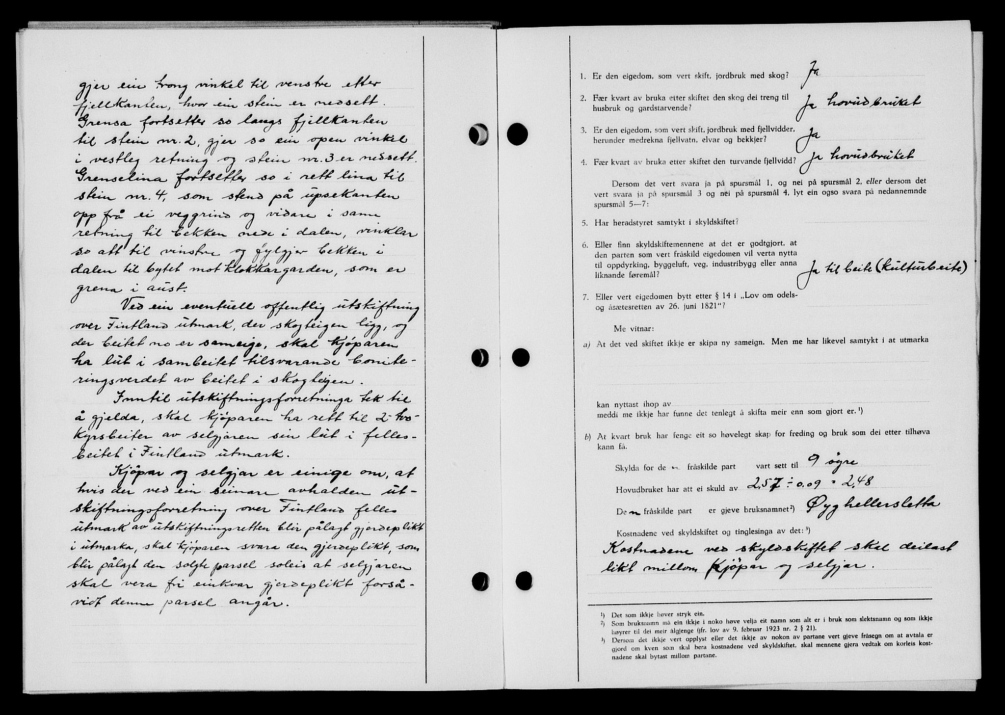 Flekkefjord sorenskriveri, SAK/1221-0001/G/Gb/Gba/L0058: Mortgage book no. A-6, 1942-1944, Diary no: : 254/1943