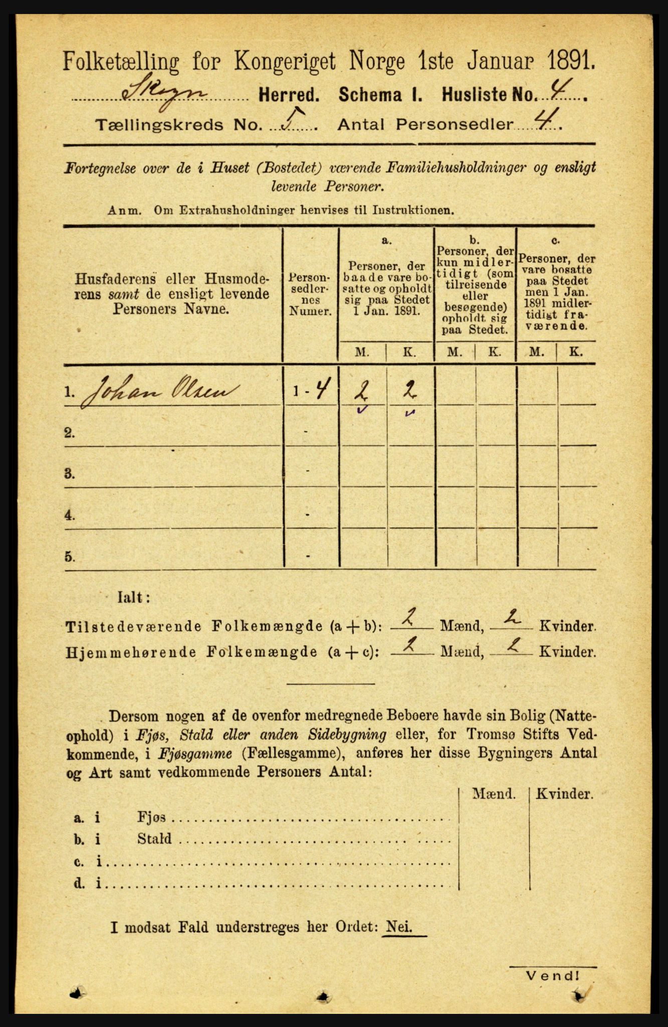 RA, 1891 census for 1719 Skogn, 1891, p. 2848