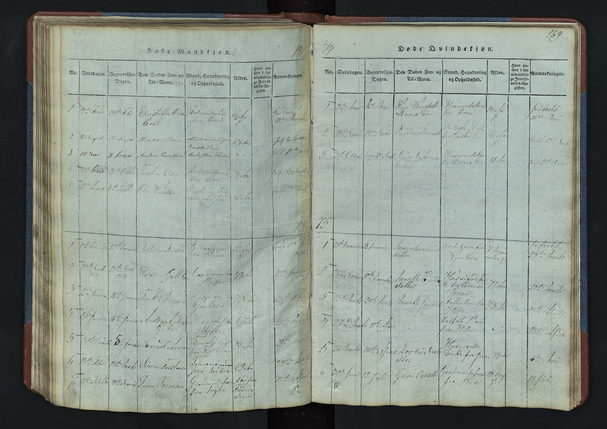 Vang prestekontor, Valdres, SAH/PREST-140/H/Hb/L0003: Parish register (copy) no. 3, 1814-1892, p. 169