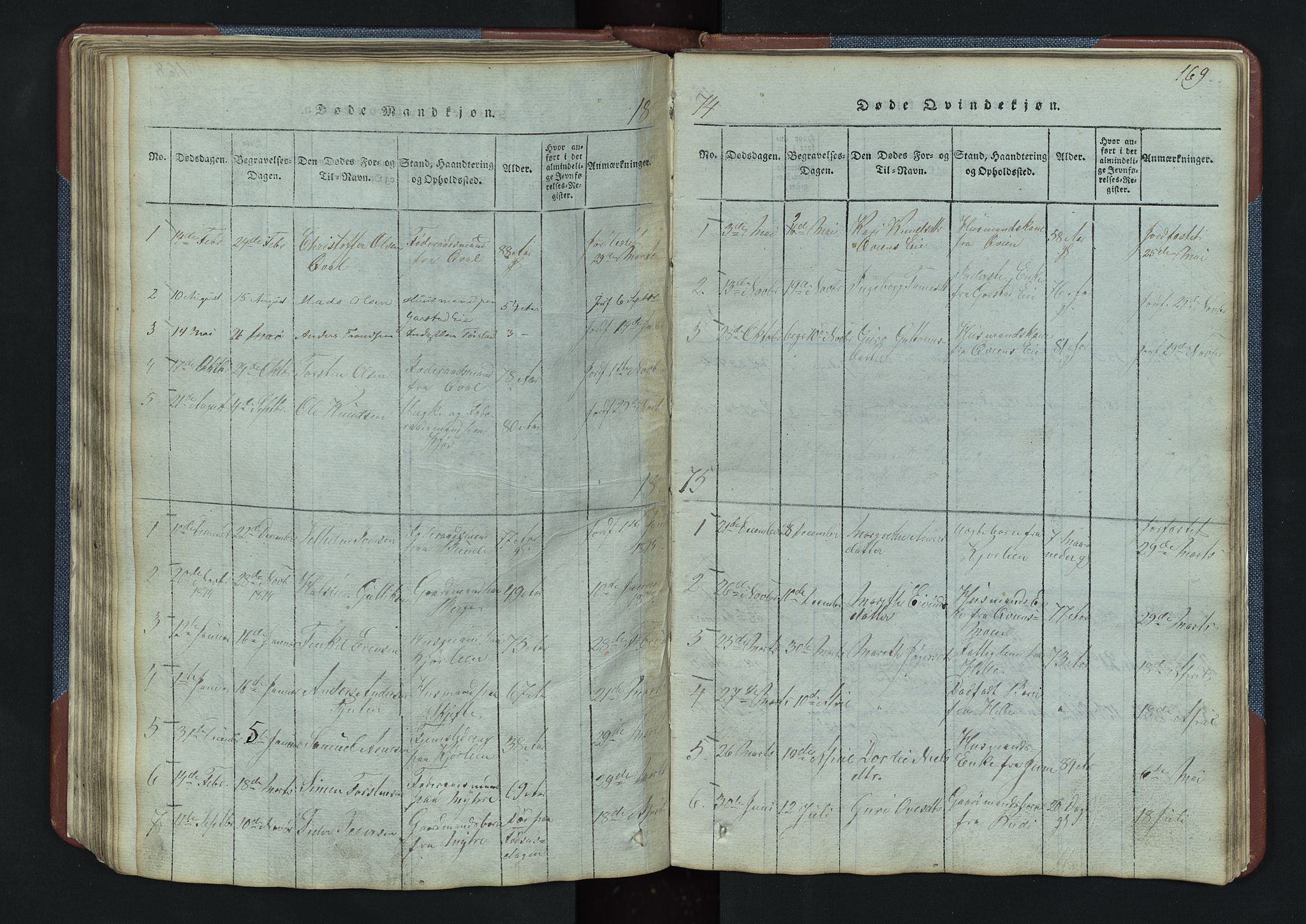 Vang prestekontor, Valdres, AV/SAH-PREST-140/H/Hb/L0003: Parish register (copy) no. 3, 1814-1892, p. 169