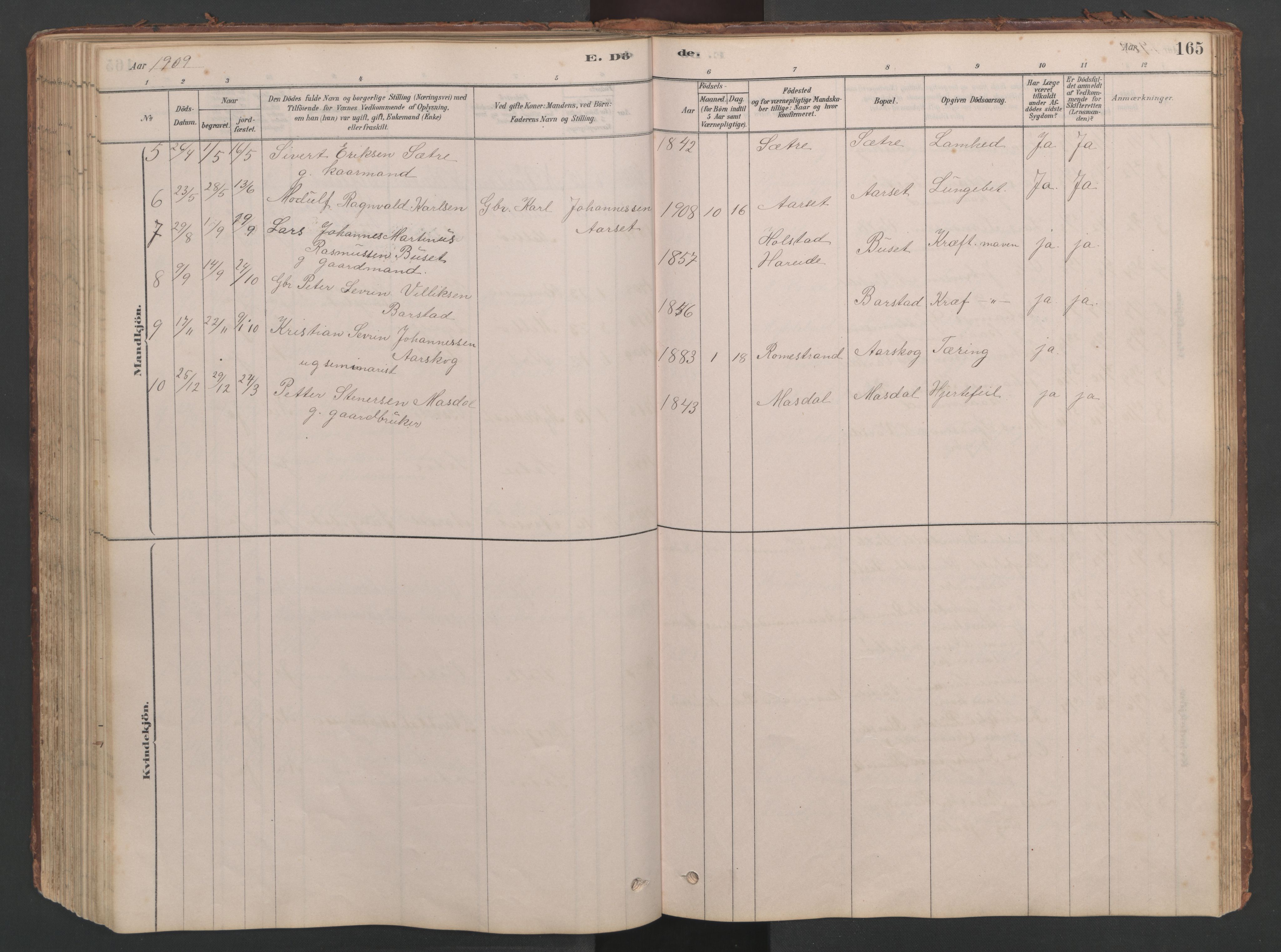 Ministerialprotokoller, klokkerbøker og fødselsregistre - Møre og Romsdal, SAT/A-1454/514/L0201: Parish register (copy) no. 514C01, 1878-1919, p. 165