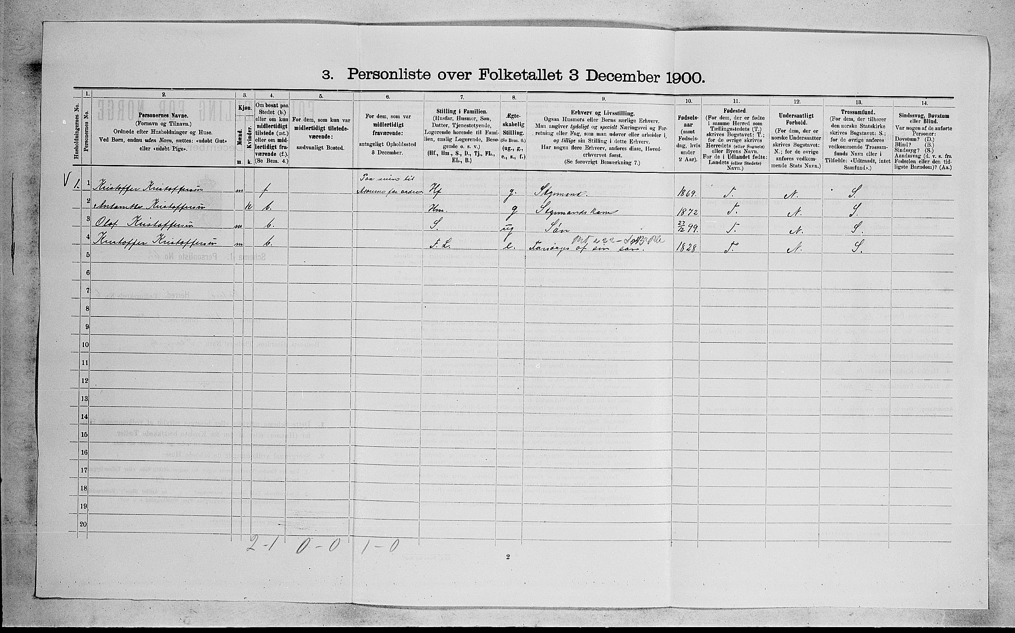 RA, 1900 census for Nøtterøy, 1900, p. 2068