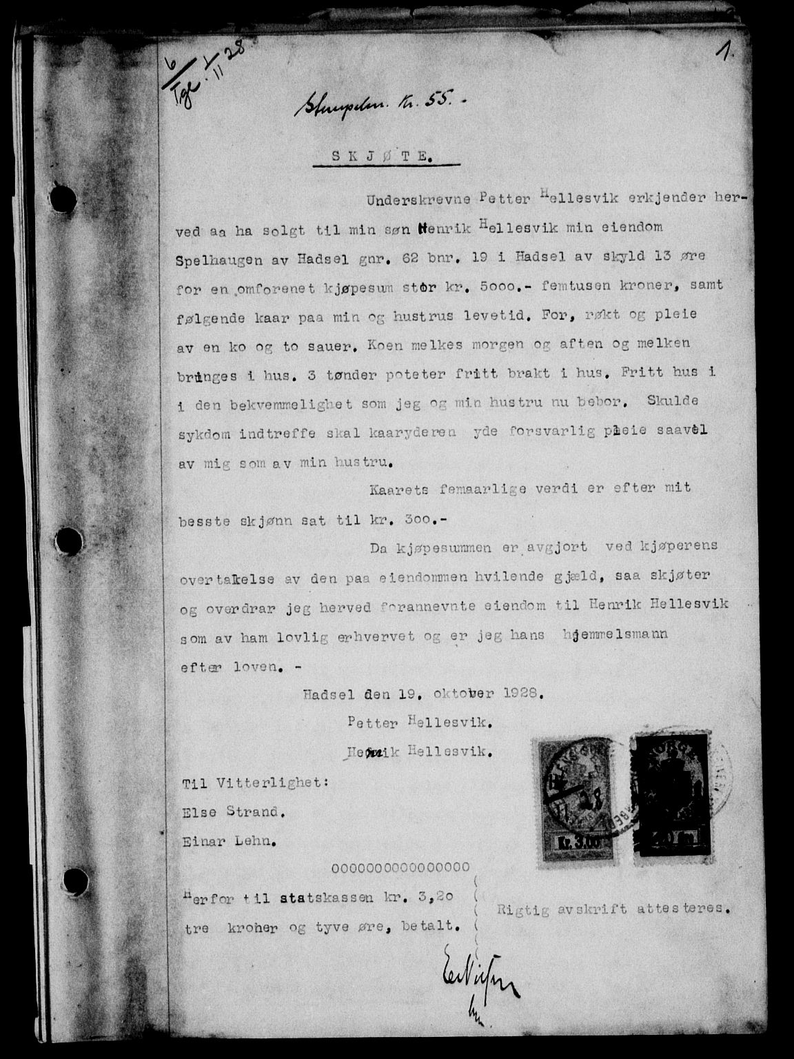 Vesterålen sorenskriveri, SAT/A-4180/1/2/2Ca/L0047: Mortgage book no. 40, 1928-1929, Deed date: 01.11.1928