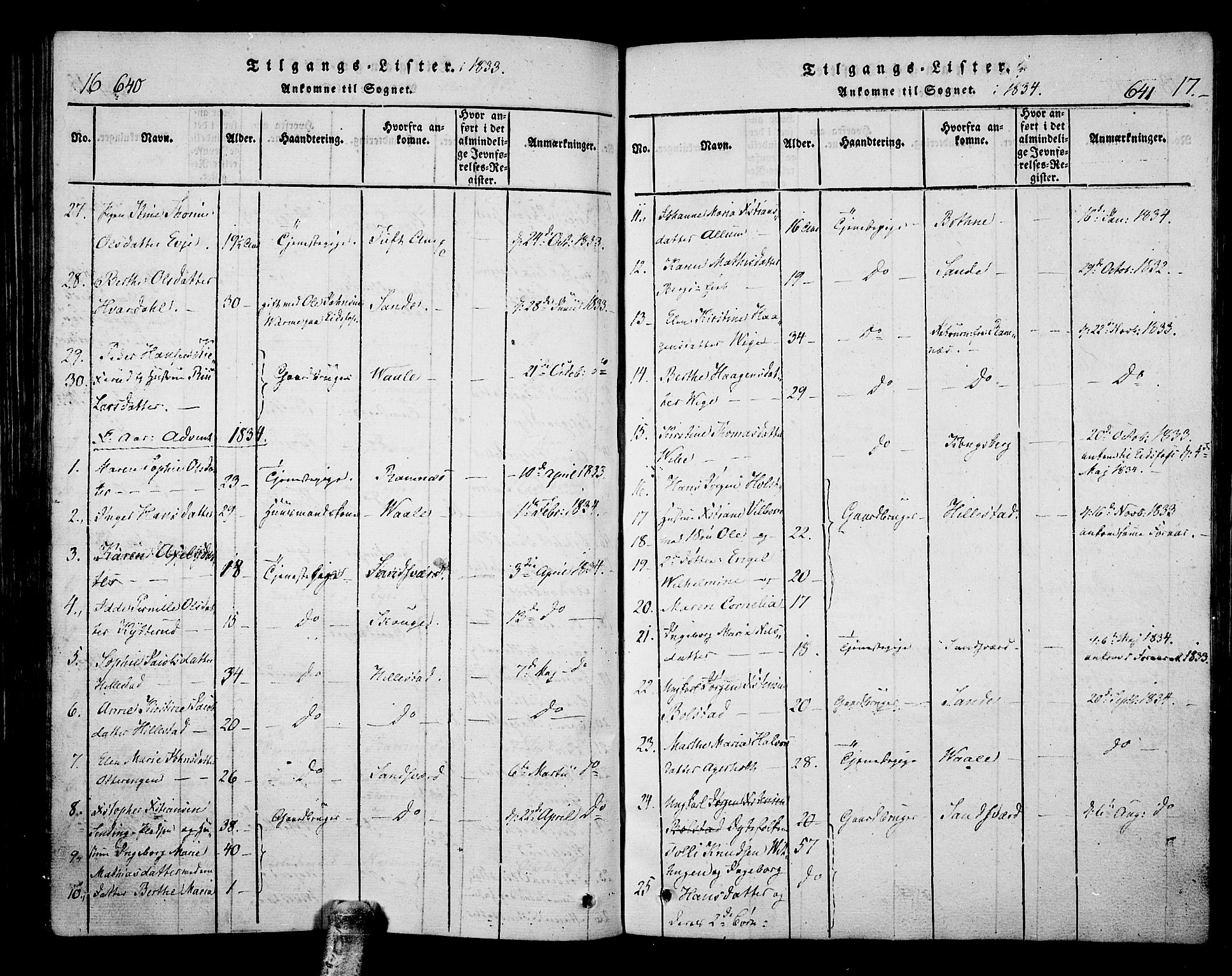 Hof kirkebøker, SAKO/A-64/F/Fa/L0004: Parish register (official) no. I 4, 1814-1843, p. 640-641