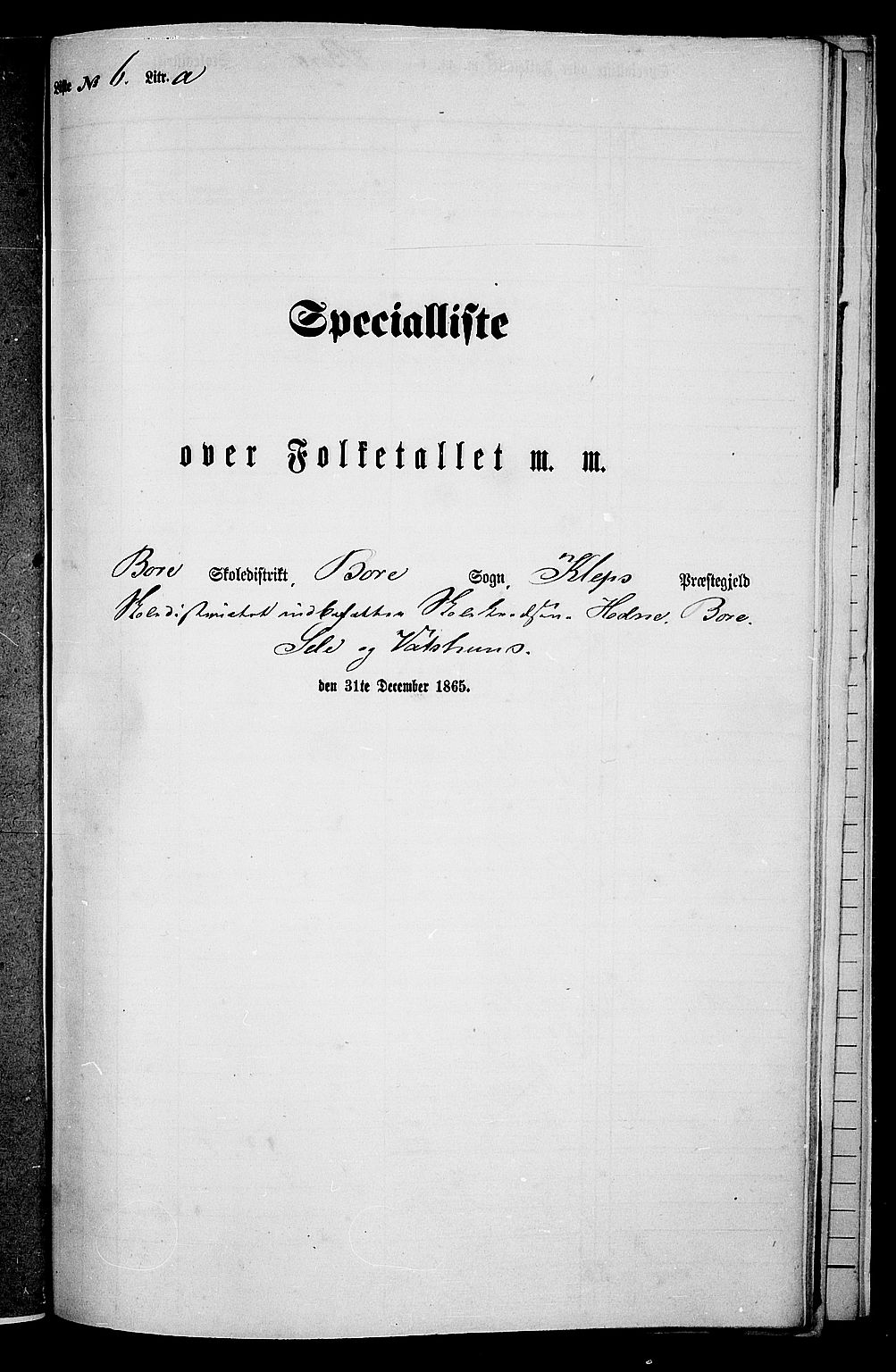 RA, 1865 census for Klepp, 1865, p. 78