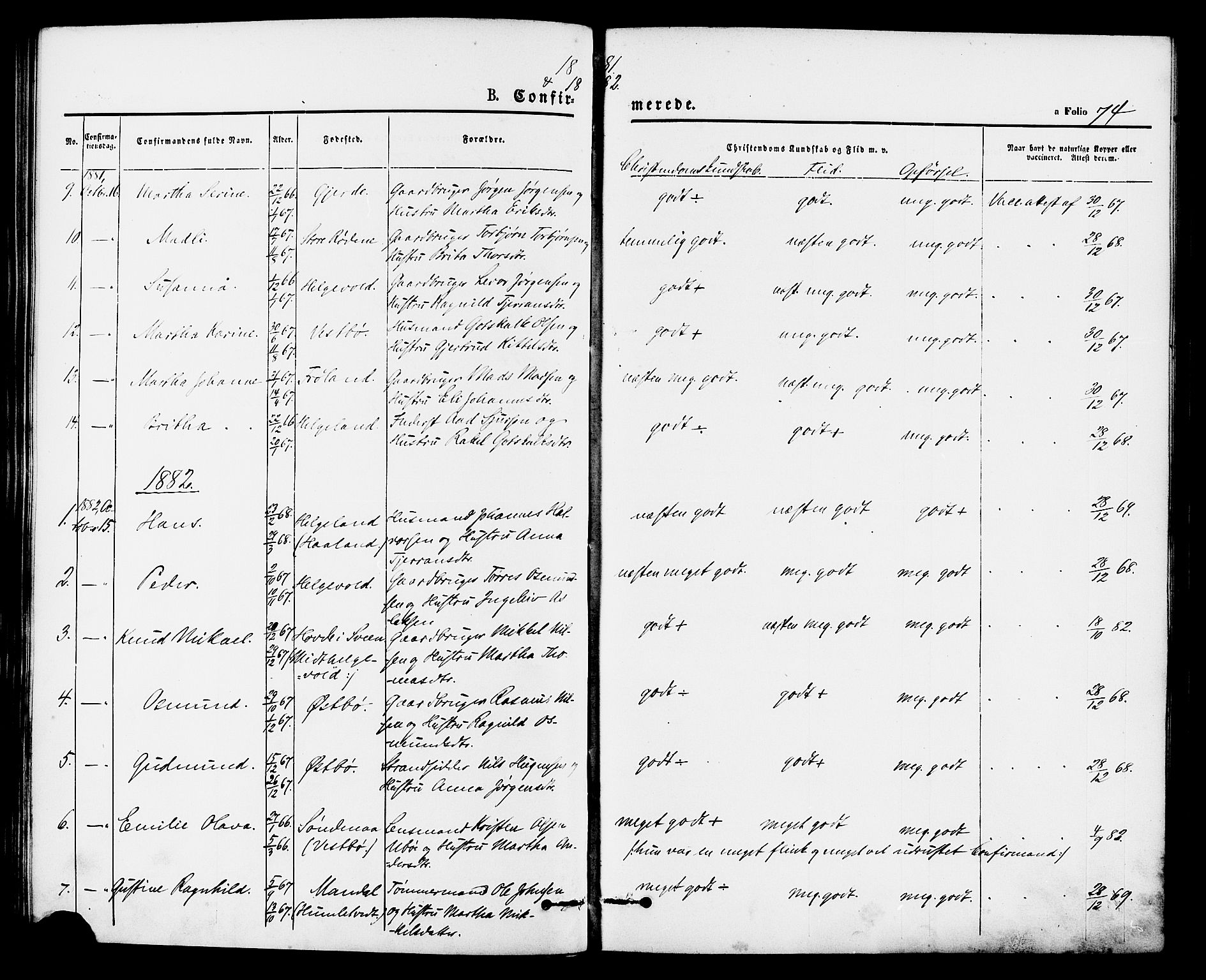 Vikedal sokneprestkontor, AV/SAST-A-101840/01/IV: Parish register (official) no. A 8, 1868-1885, p. 74