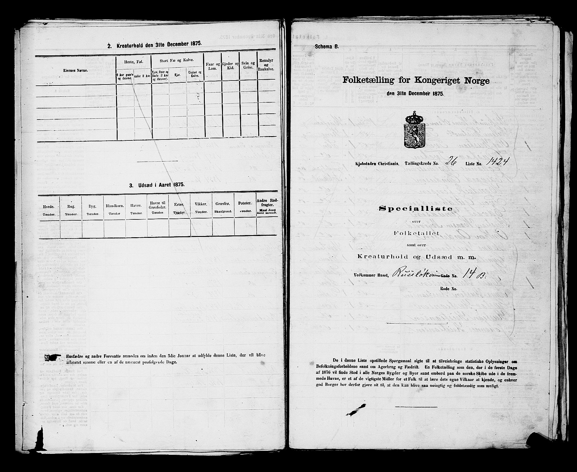 RA, 1875 census for 0301 Kristiania, 1875, p. 4134