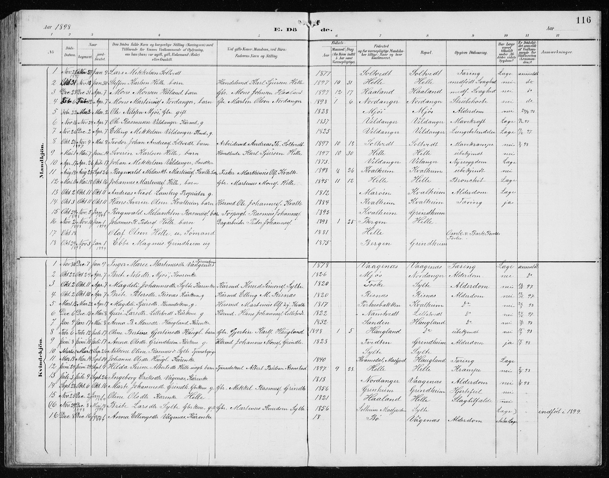 Manger sokneprestembete, AV/SAB-A-76801/H/Hab: Parish register (copy) no. B 3, 1891-1907, p. 116