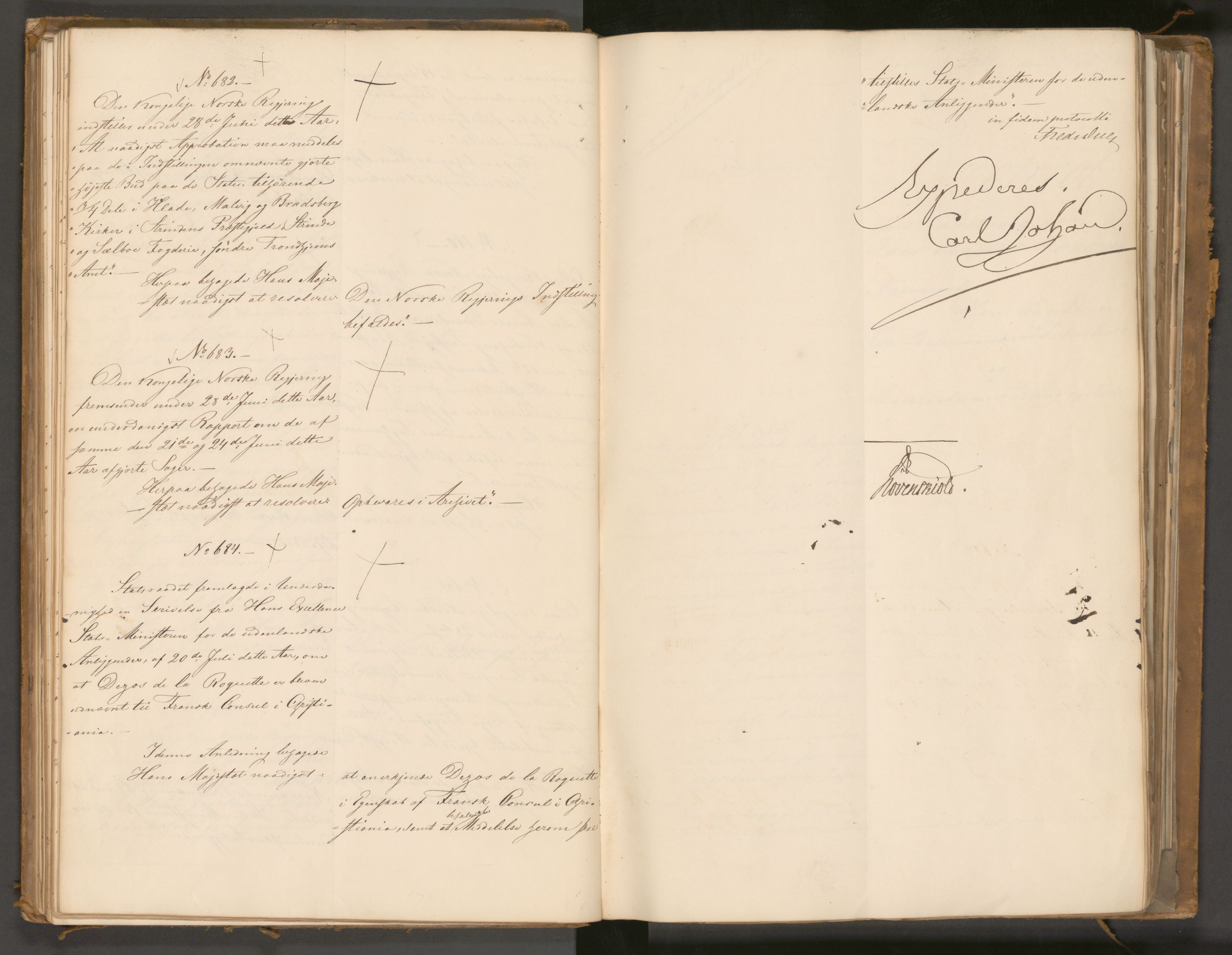 Statsrådssekretariatet, AV/RA-S-1001/A/Ab/L0043: Kgl. res. nr. 632-1192, 2. halvår, 1836