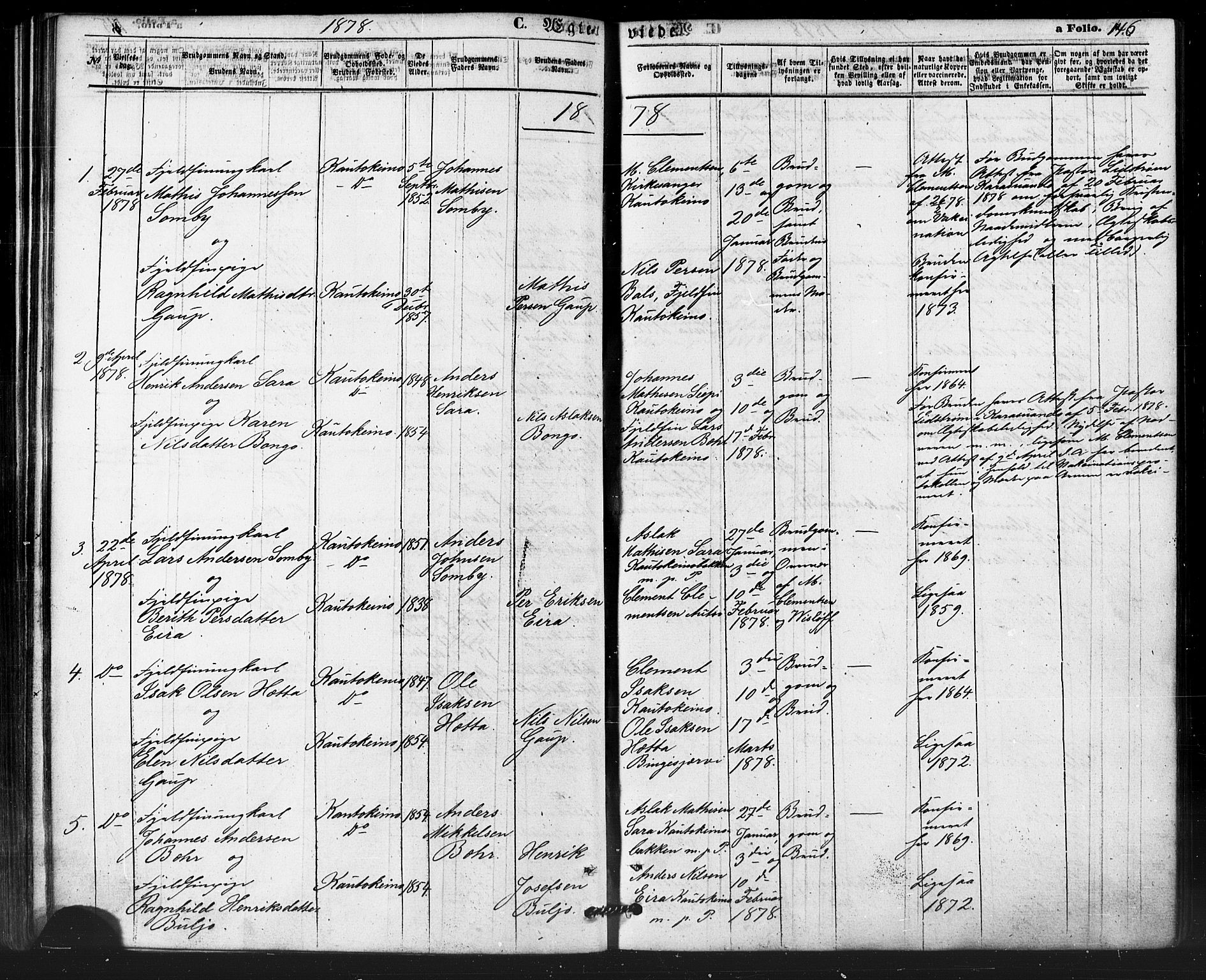 Kautokeino sokneprestembete, SATØ/S-1340/H/Ha/L0003.kirke: Parish register (official) no. 3, 1862-1879, p. 146