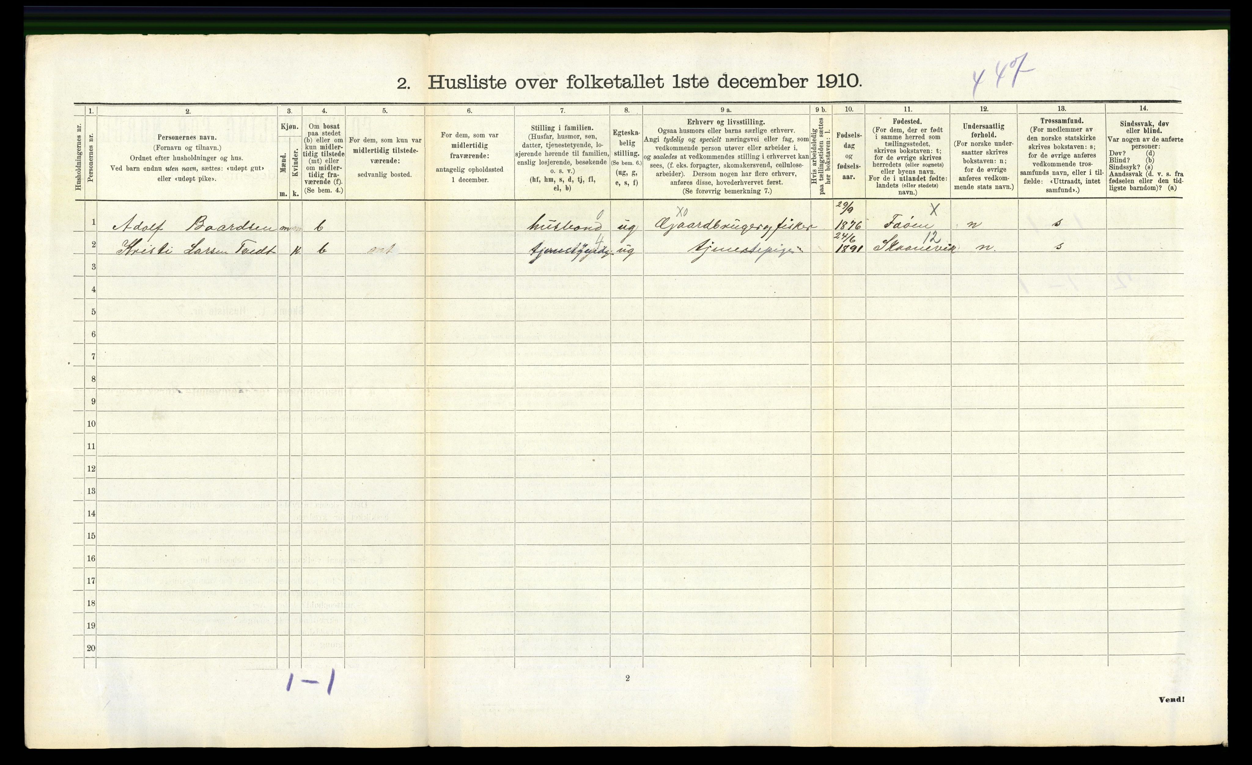 RA, 1910 census for Skåre, 1910, p. 645