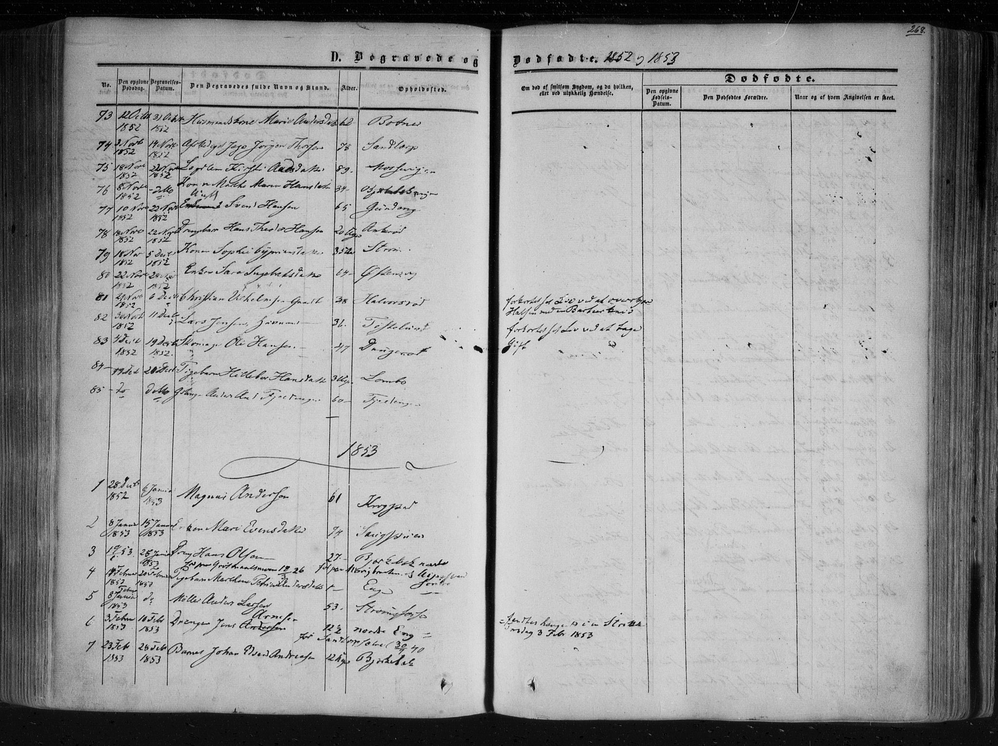 Aremark prestekontor Kirkebøker, AV/SAO-A-10899/F/Fc/L0003: Parish register (official) no. III 3, 1850-1865, p. 268