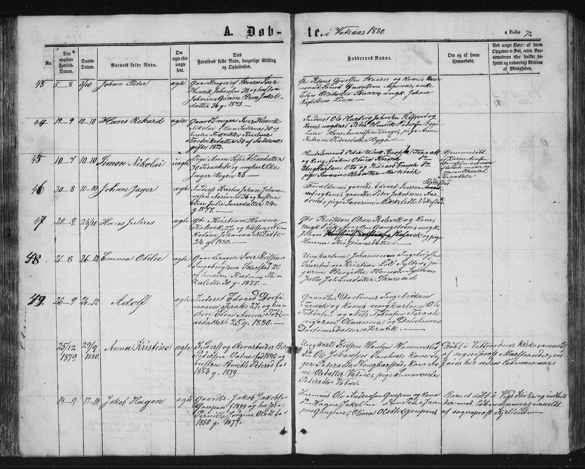 Ministerialprotokoller, klokkerbøker og fødselsregistre - Nordland, SAT/A-1459/810/L0158: Parish register (copy) no. 810C02 /1, 1863-1883, p. 72
