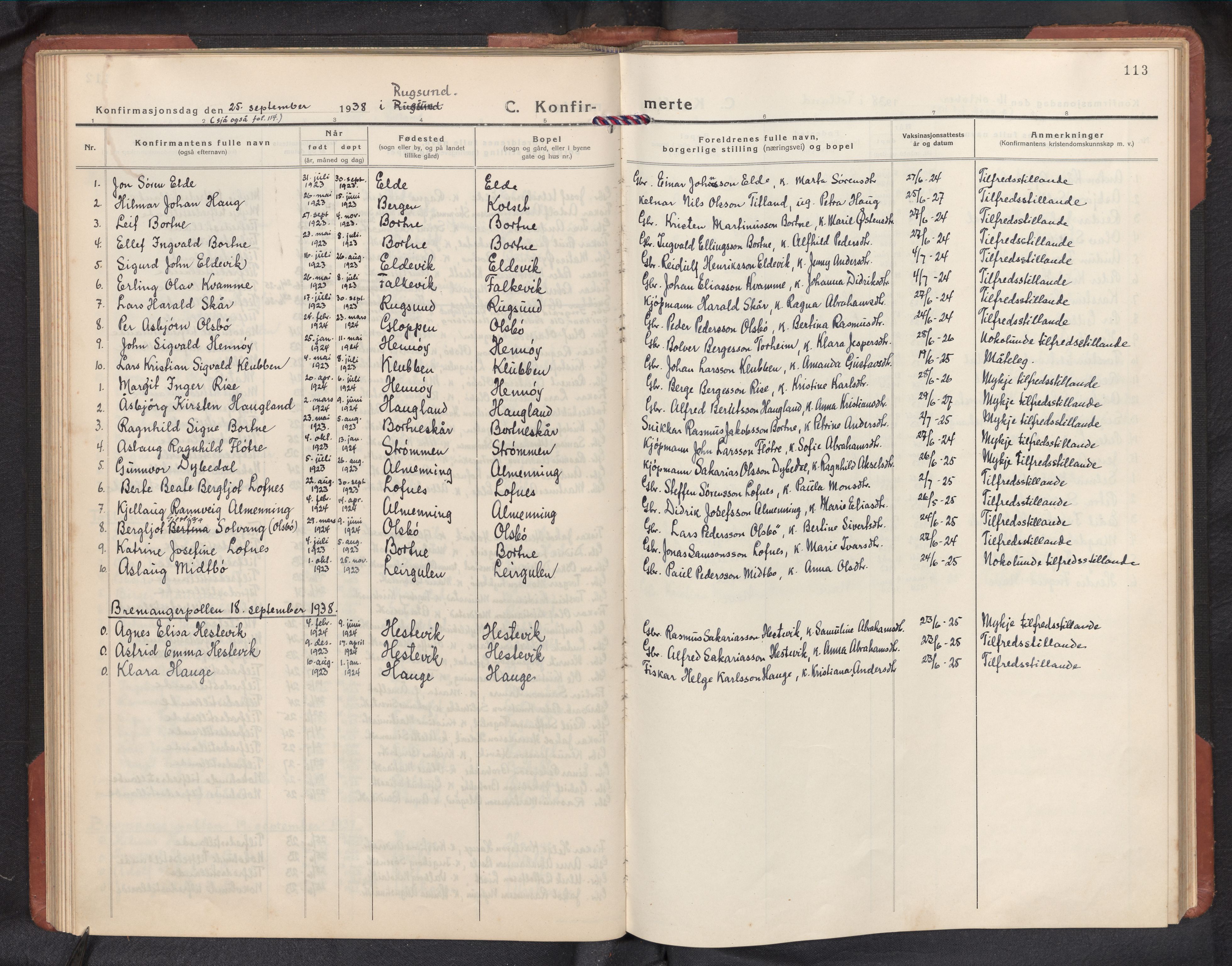 Davik sokneprestembete, SAB/A-79701/H/Hab/Habc/L0004: Parish register (copy) no. C 4, 1930-1952, p. 112b-113a