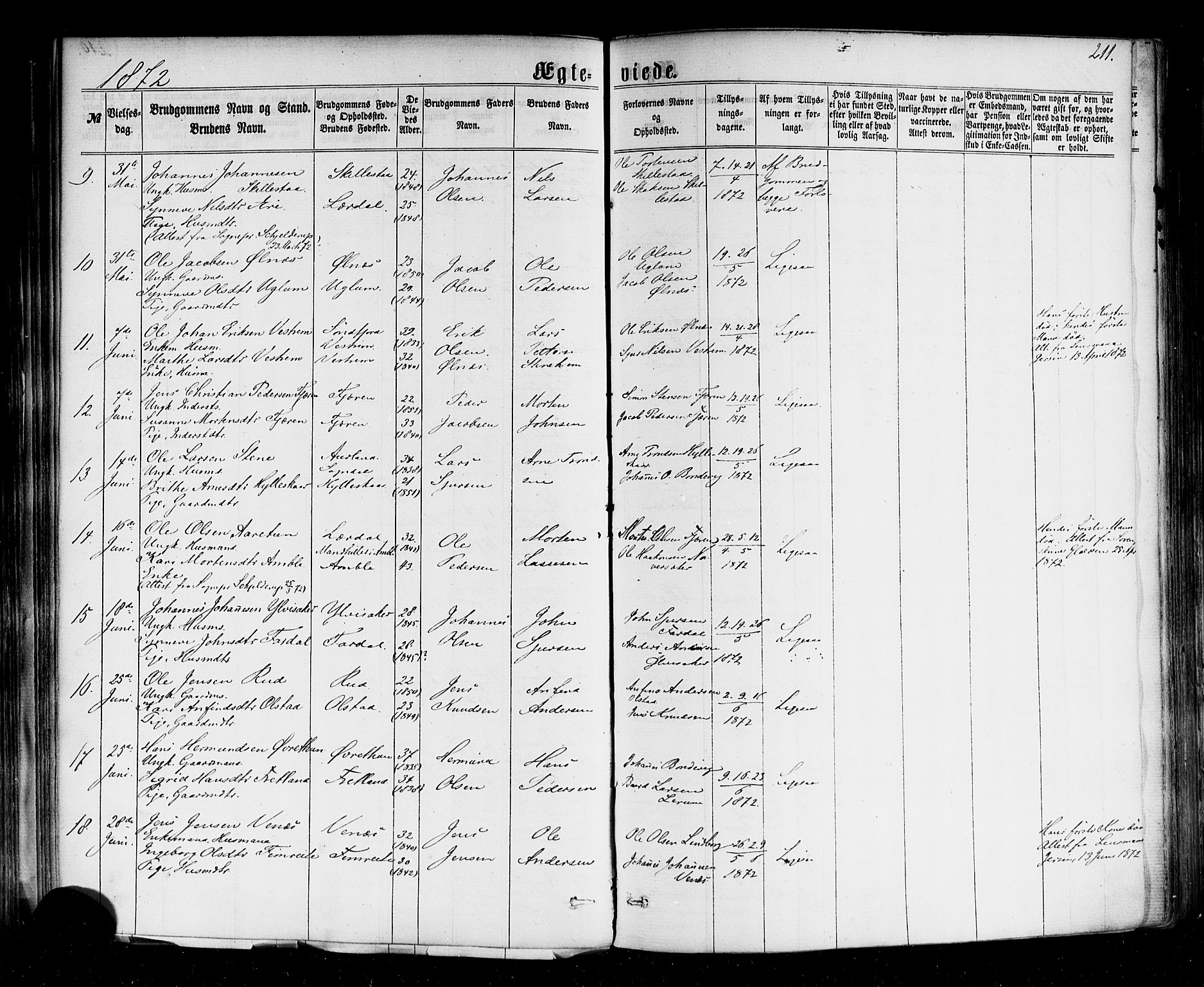 Sogndal sokneprestembete, AV/SAB-A-81301/H/Haa/Haaa/L0013: Parish register (official) no. A 13, 1859-1877, p. 211