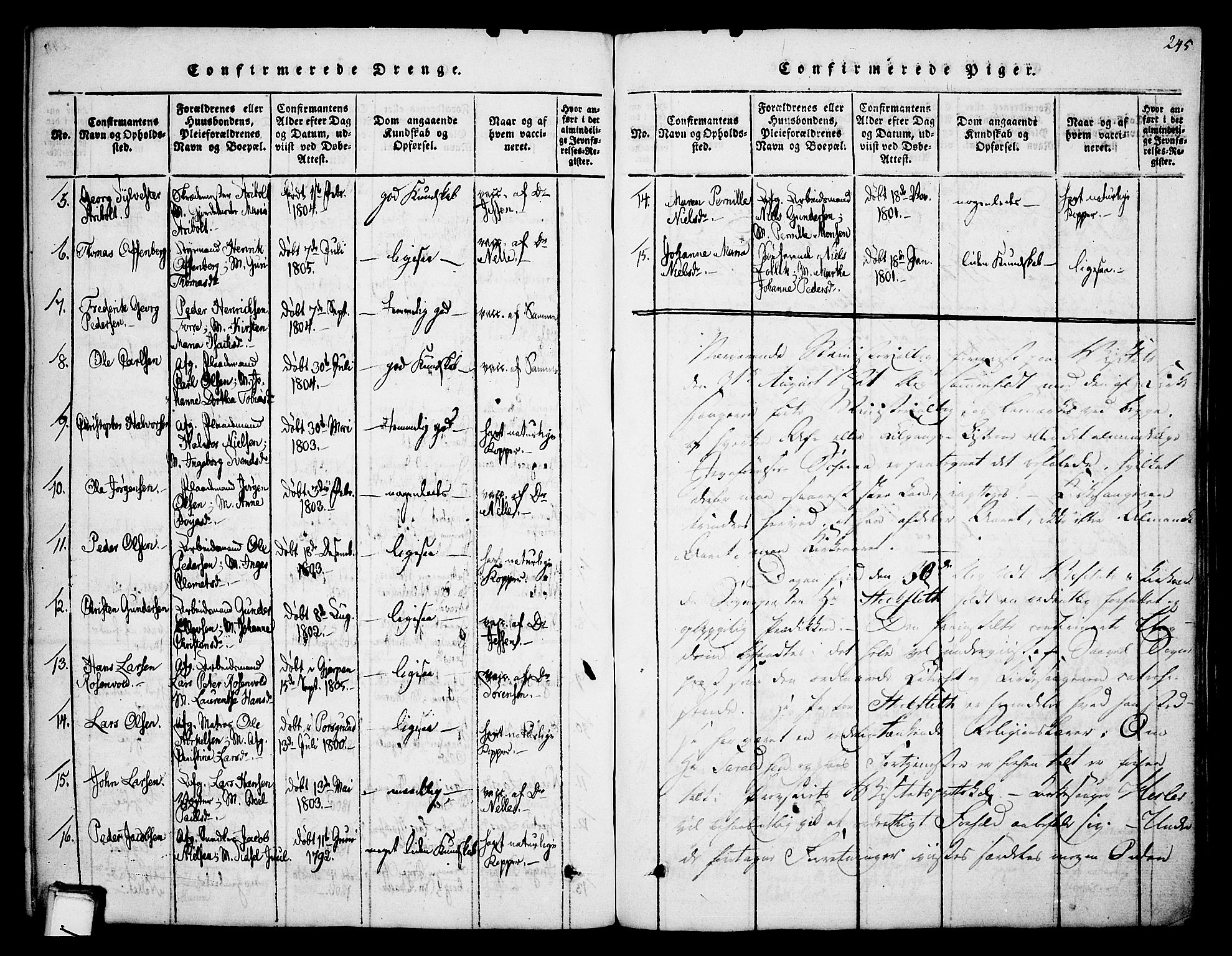 Skien kirkebøker, SAKO/A-302/F/Fa/L0005: Parish register (official) no. 5, 1814-1843, p. 245