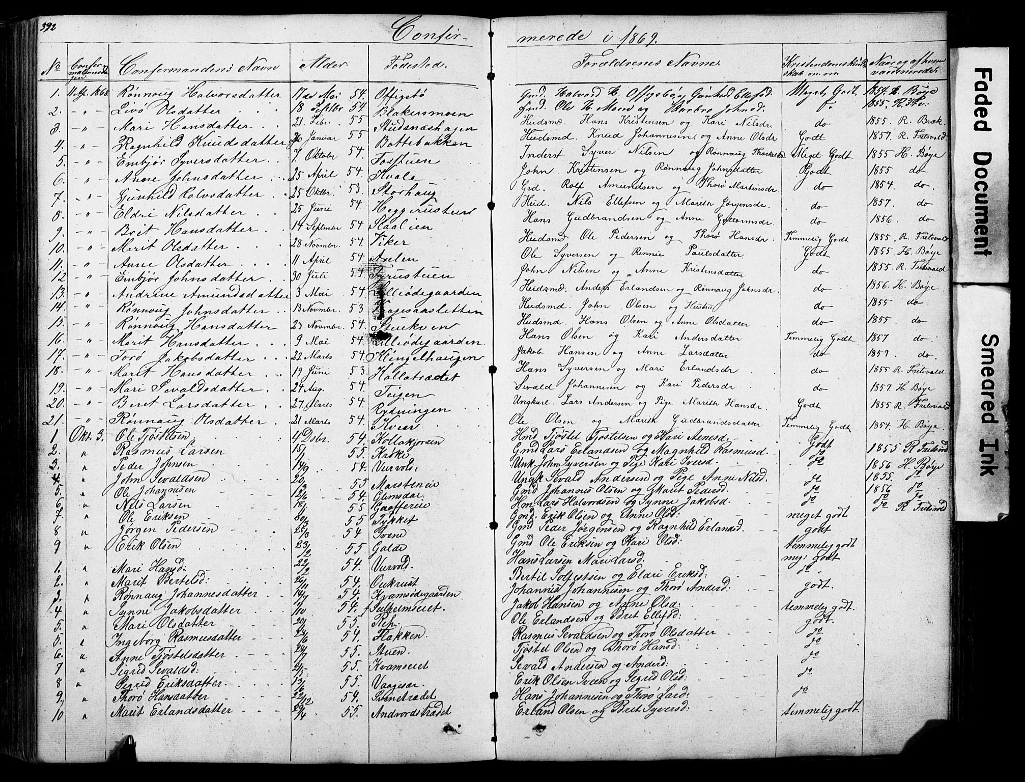 Lom prestekontor, SAH/PREST-070/L/L0012: Parish register (copy) no. 12, 1845-1873, p. 392-393