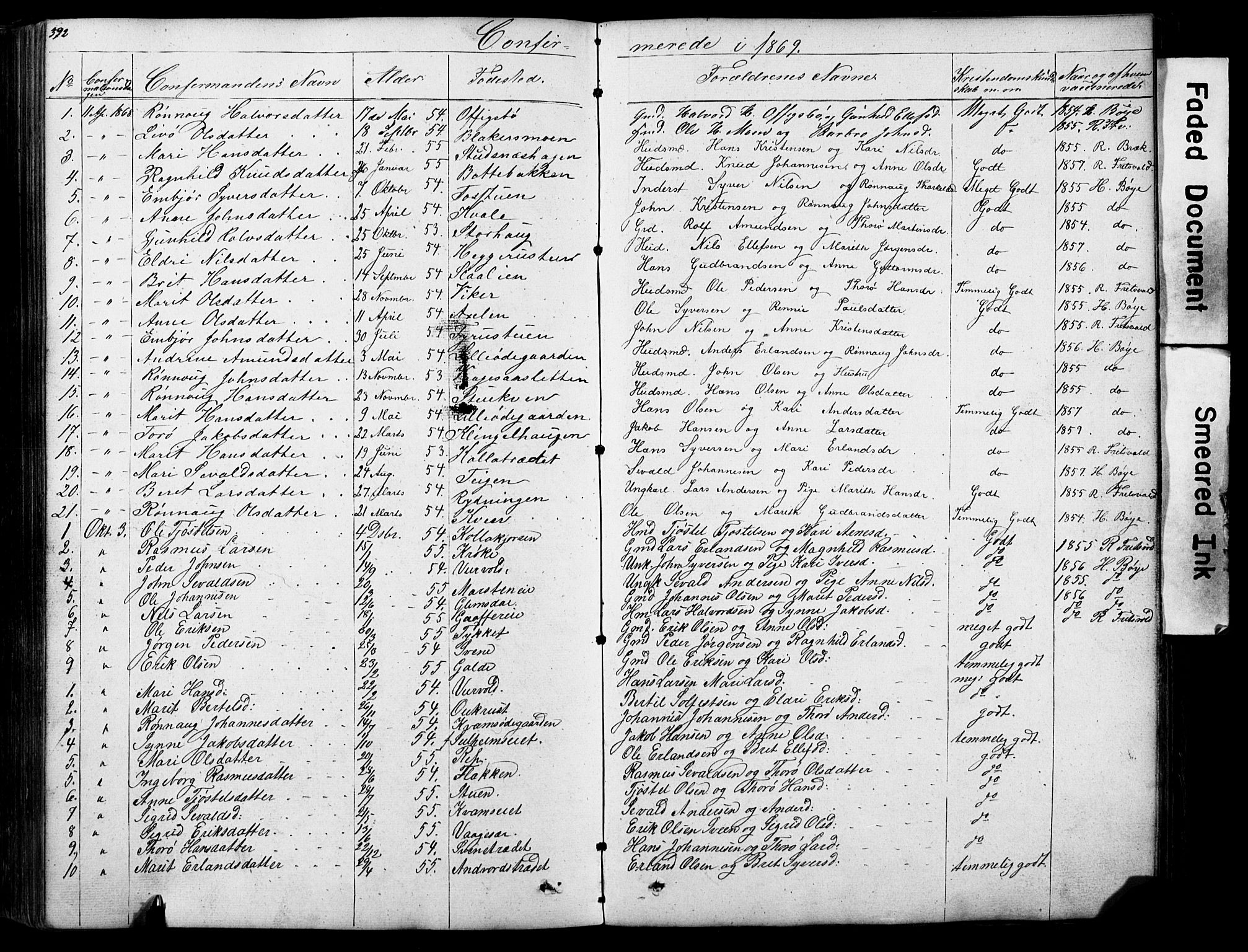 Lom prestekontor, AV/SAH-PREST-070/L/L0012: Parish register (copy) no. 12, 1845-1873, p. 392-393