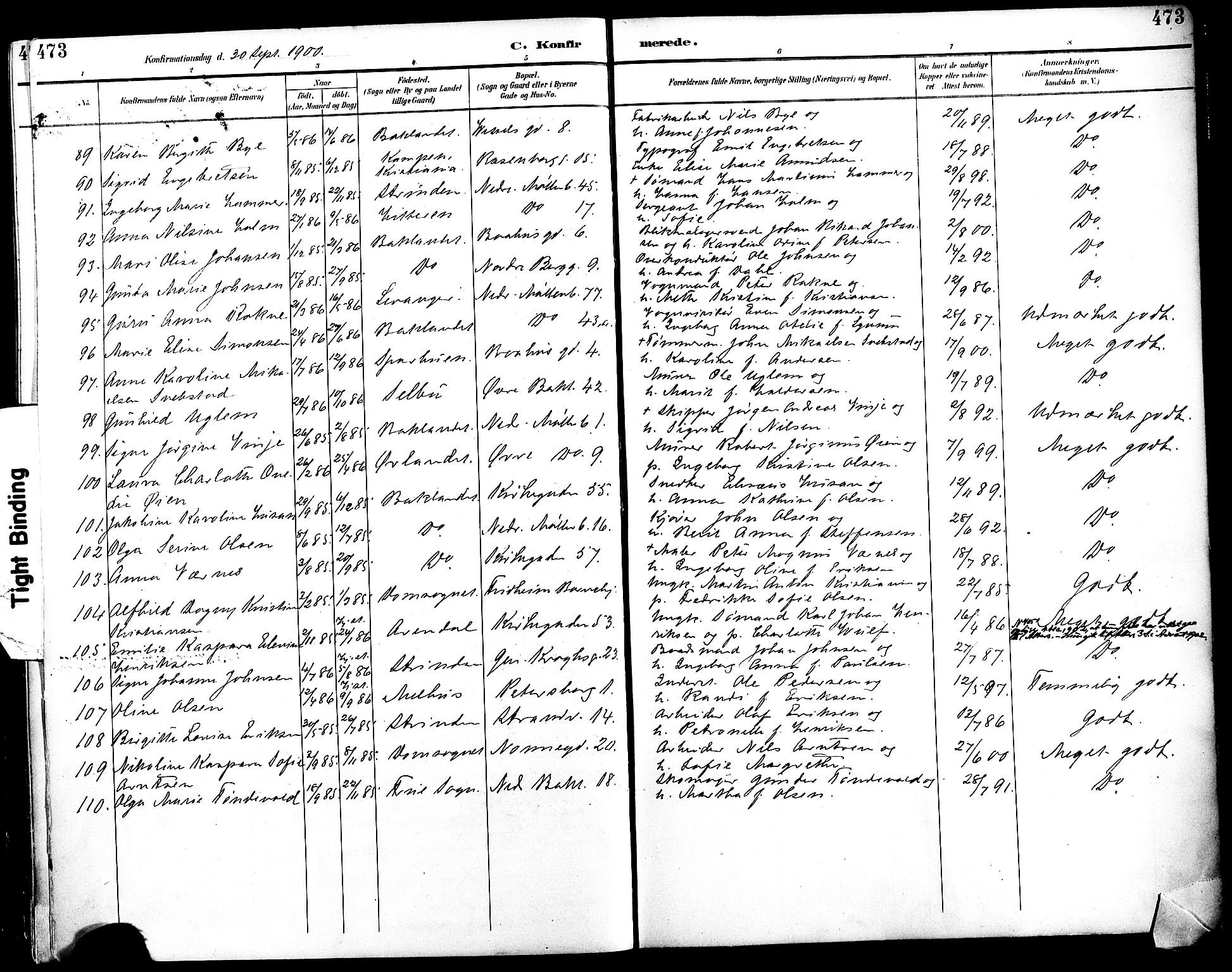 Ministerialprotokoller, klokkerbøker og fødselsregistre - Sør-Trøndelag, SAT/A-1456/604/L0197: Parish register (official) no. 604A18, 1893-1900, p. 473