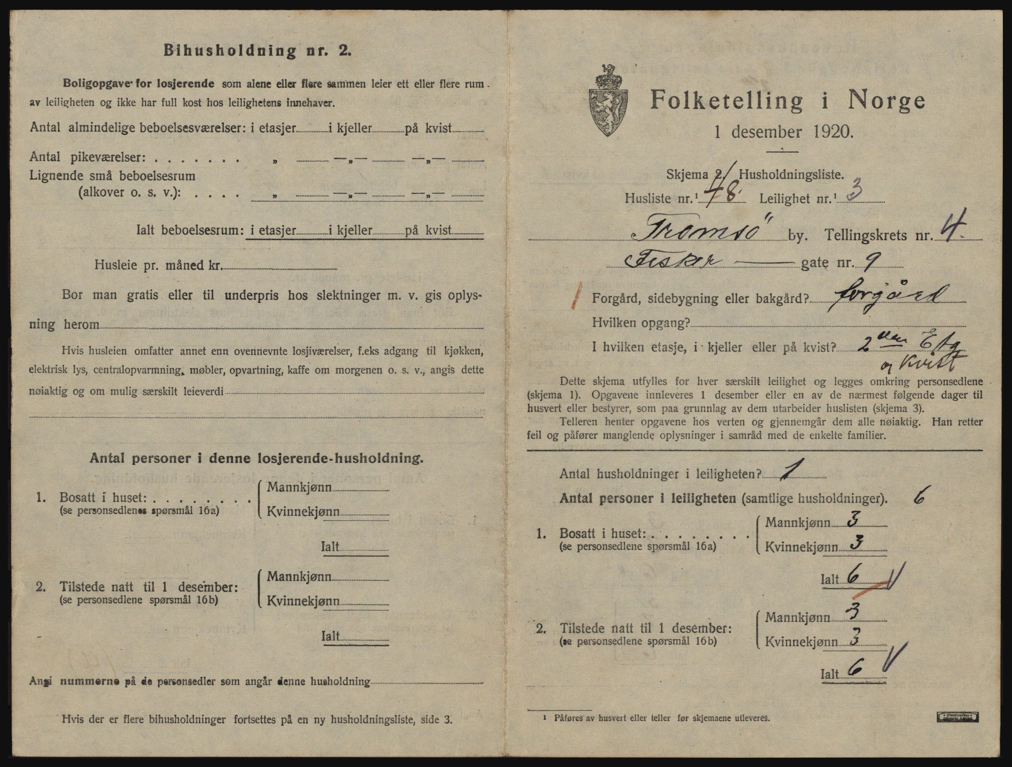 SATØ, 1920 census for Tromsø, 1920, p. 3603