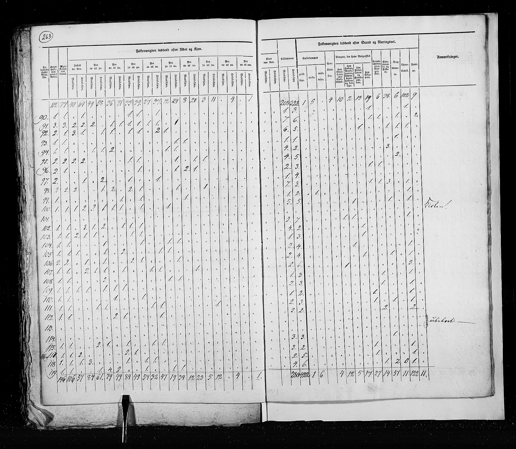 RA, Census 1825, vol. 20: Fredrikshald-Kragerø, 1825, p. 263