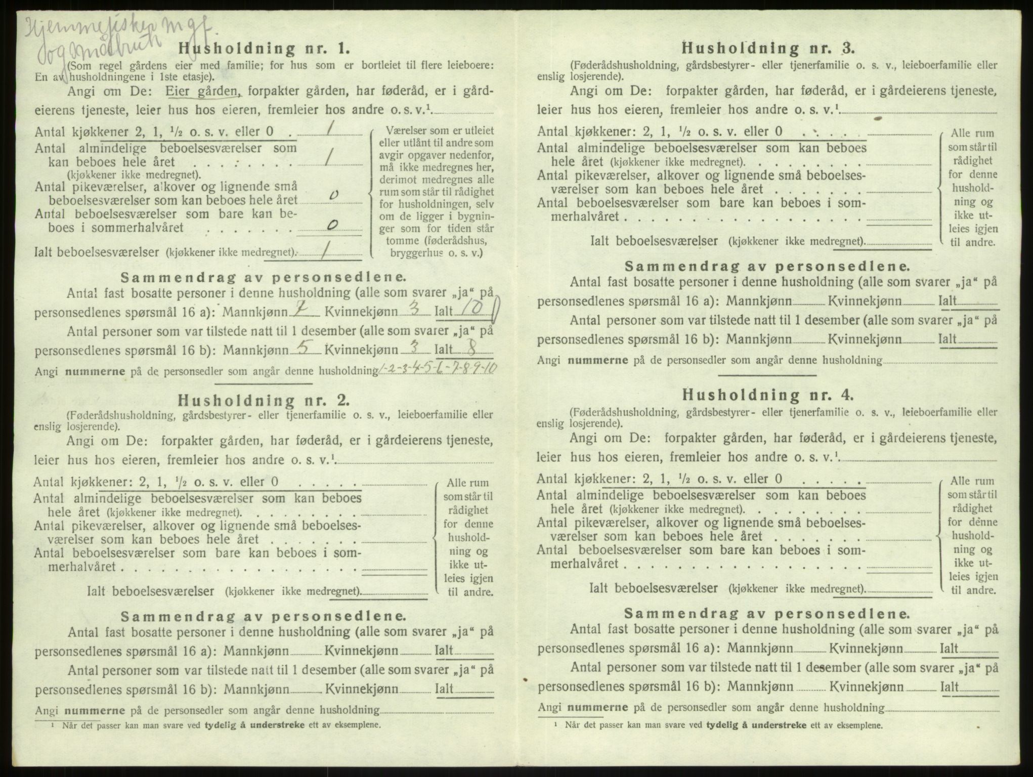 SAB, 1920 census for Austrheim, 1920, p. 391