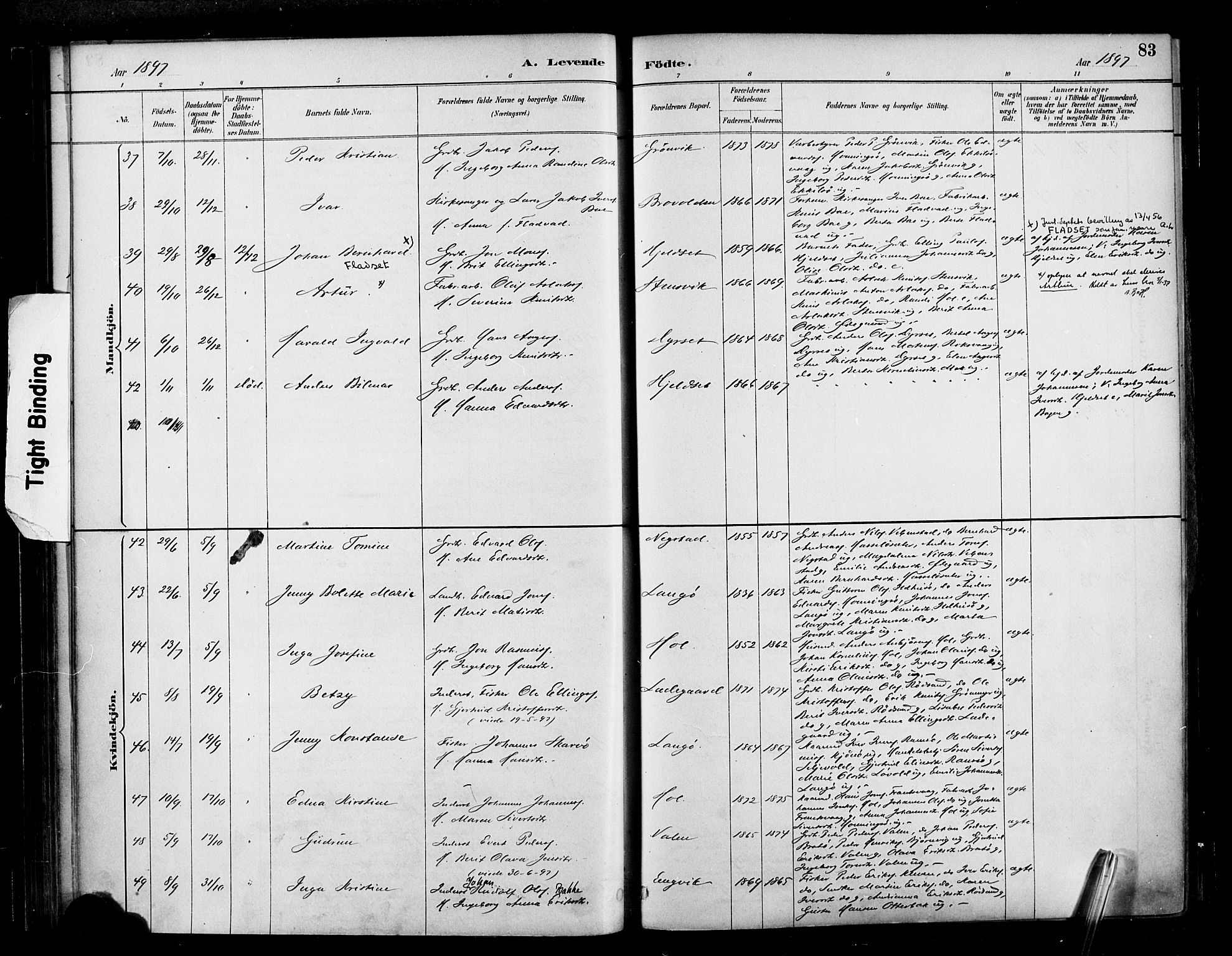 Ministerialprotokoller, klokkerbøker og fødselsregistre - Møre og Romsdal, AV/SAT-A-1454/569/L0819: Parish register (official) no. 569A05, 1885-1899, p. 83