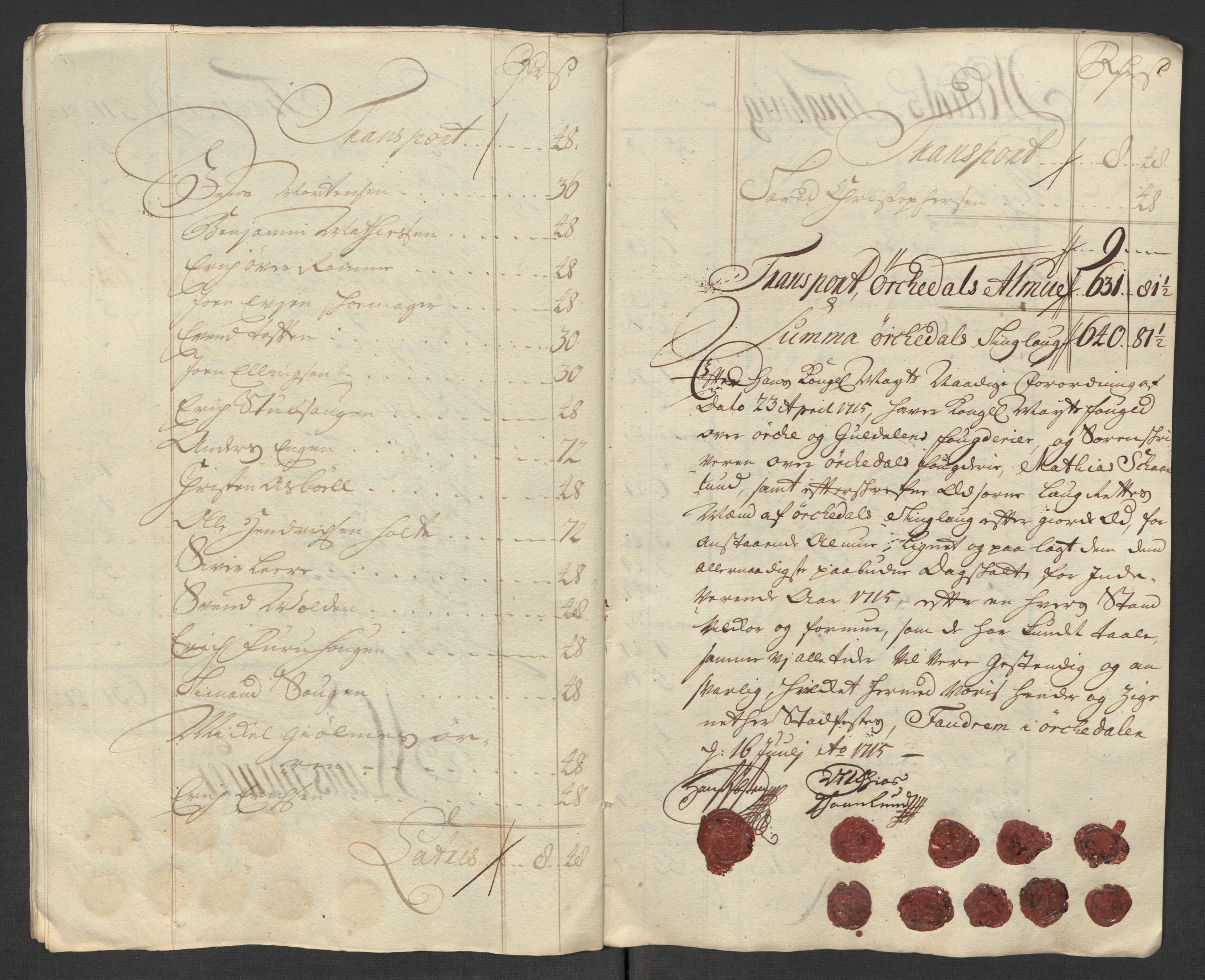 Rentekammeret inntil 1814, Reviderte regnskaper, Fogderegnskap, AV/RA-EA-4092/R60/L3966: Fogderegnskap Orkdal og Gauldal, 1715, p. 150