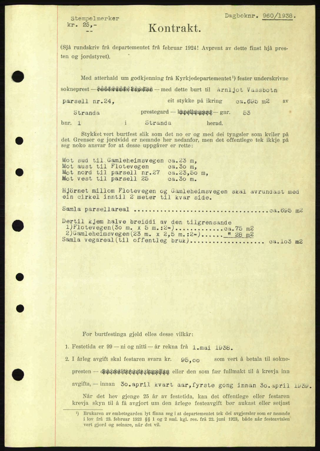 Nordre Sunnmøre sorenskriveri, AV/SAT-A-0006/1/2/2C/2Ca: Mortgage book no. A4, 1937-1938, Diary no: : 960/1938