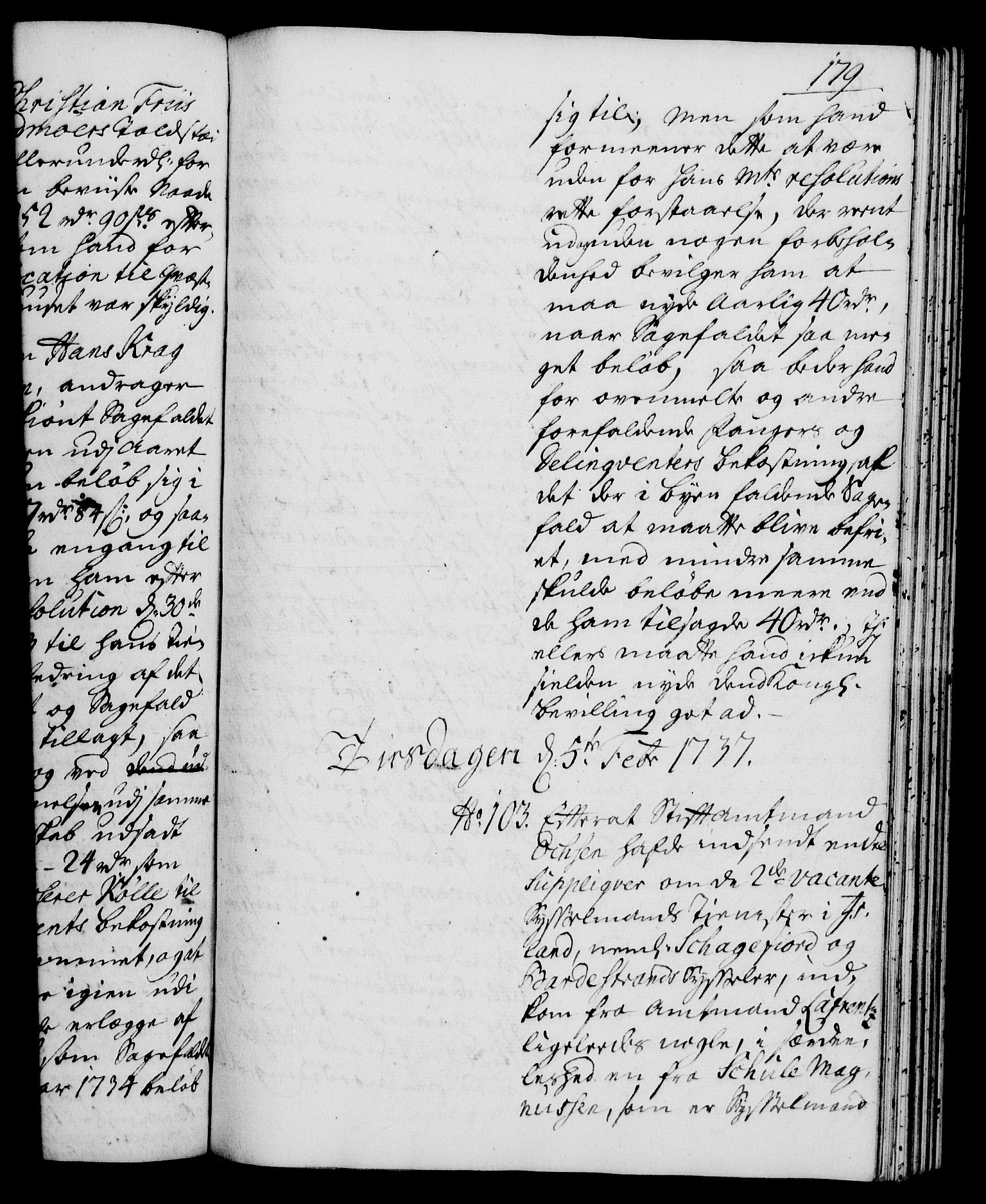 Rentekammeret, Kammerkanselliet, RA/EA-3111/G/Gh/Gha/L0019: Norsk ekstraktmemorialprotokoll (merket RK 53.64), 1736-1737, p. 179
