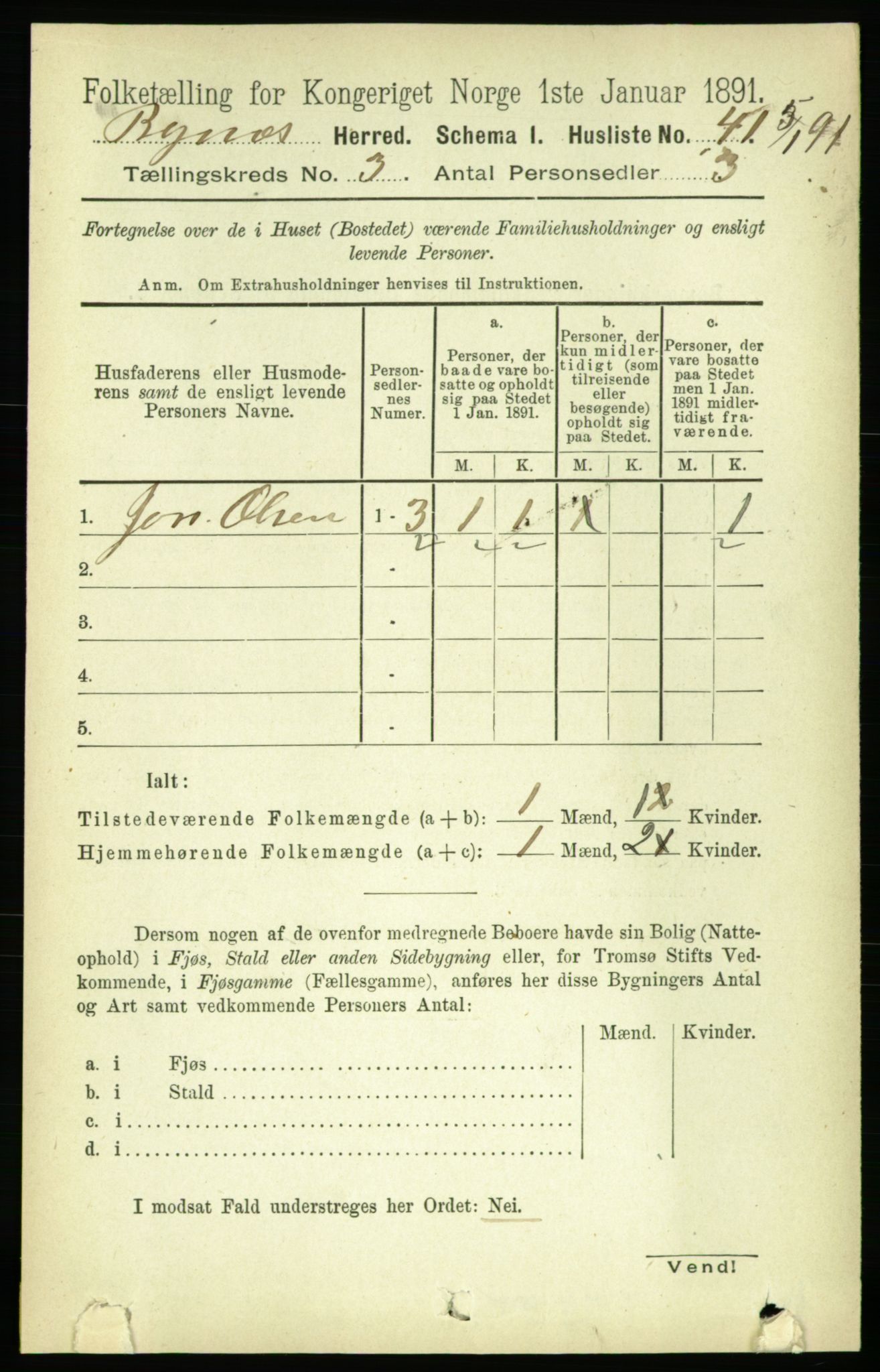 RA, 1891 census for 1655 Byneset, 1891, p. 1282