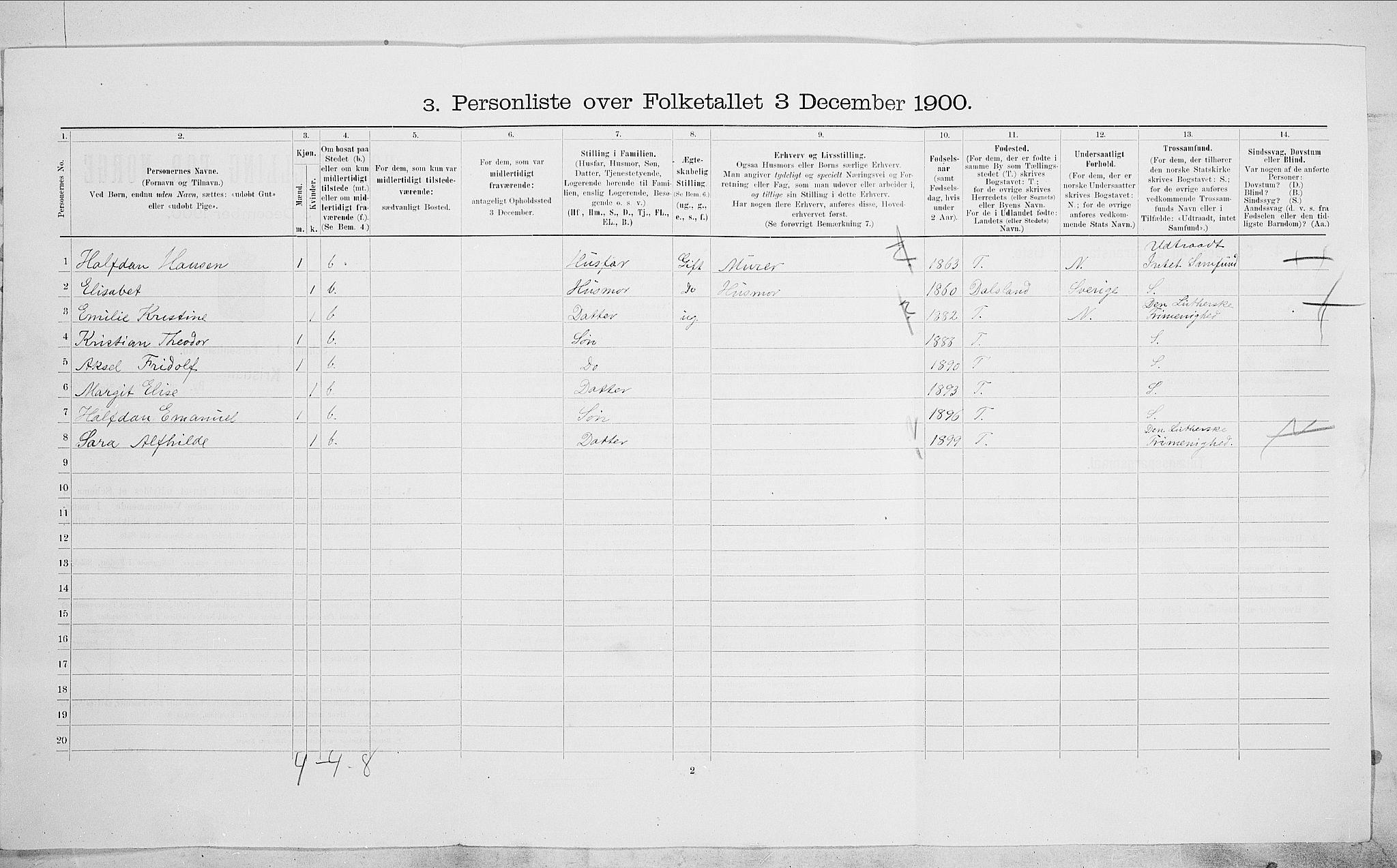 SAO, 1900 census for Kristiania, 1900, p. 78555