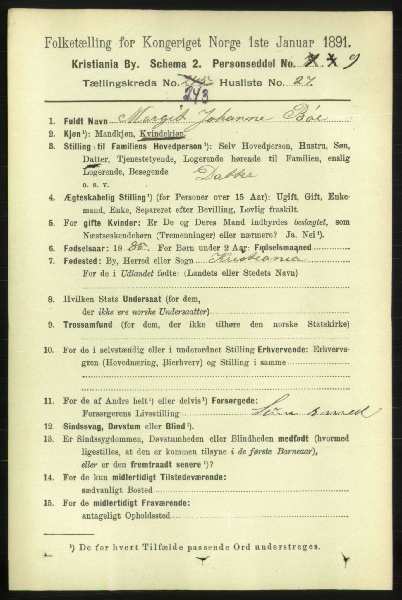 RA, 1891 census for 0301 Kristiania, 1891, p. 148388