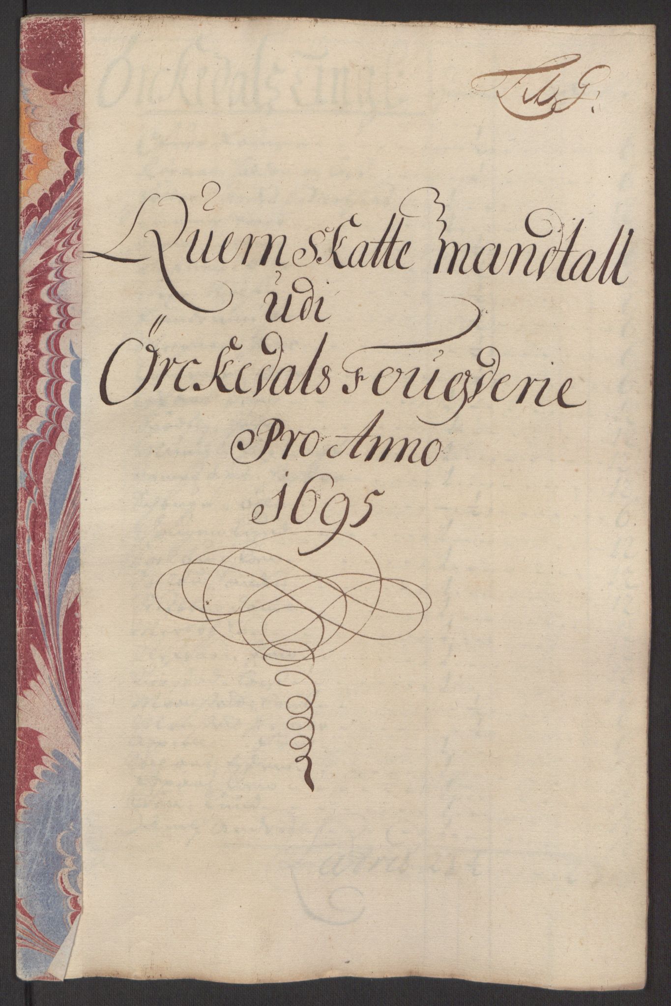 Rentekammeret inntil 1814, Reviderte regnskaper, Fogderegnskap, AV/RA-EA-4092/R60/L3945: Fogderegnskap Orkdal og Gauldal, 1695, p. 148
