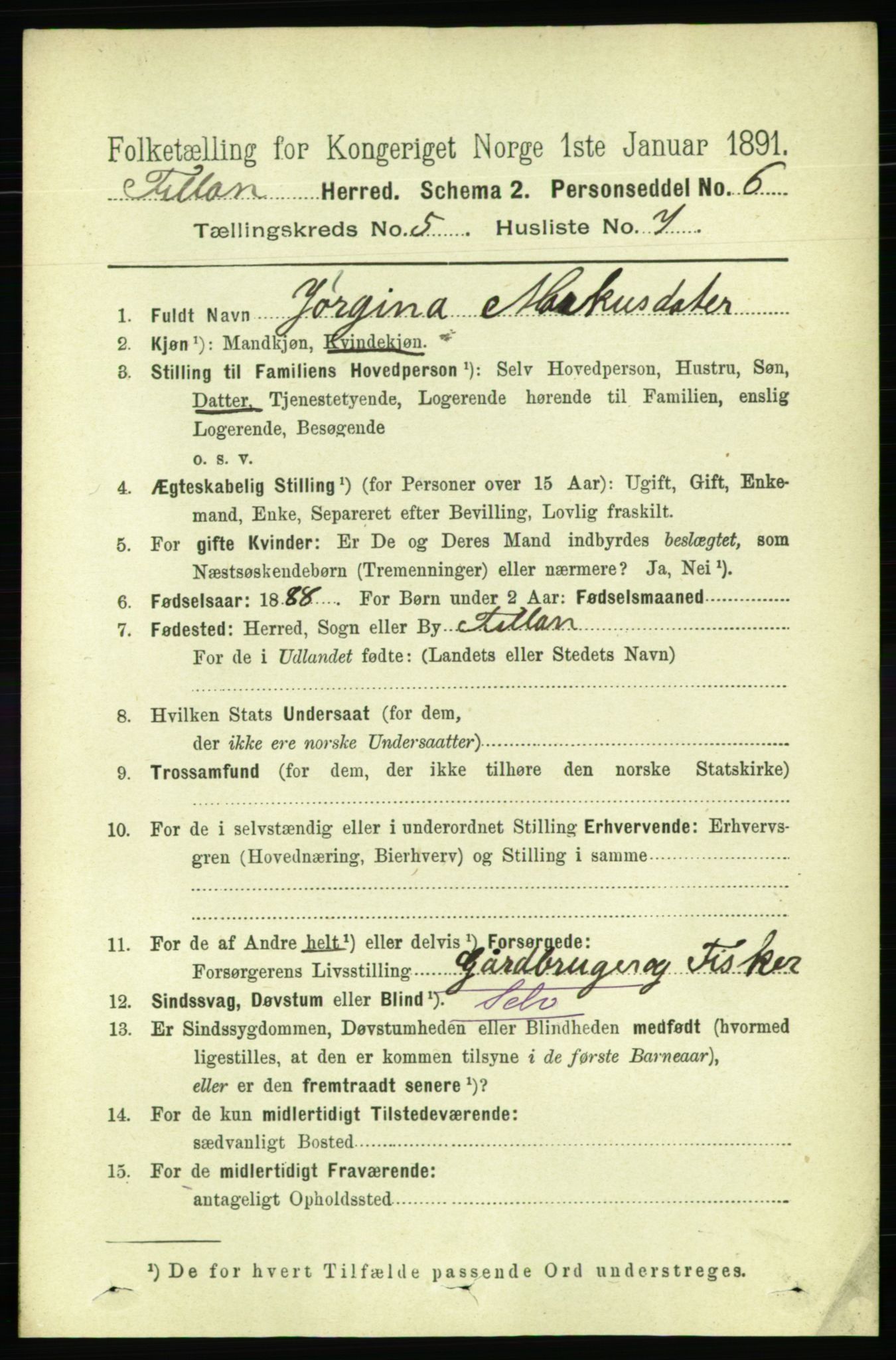 RA, 1891 census for 1616 Fillan, 1891, p. 1037