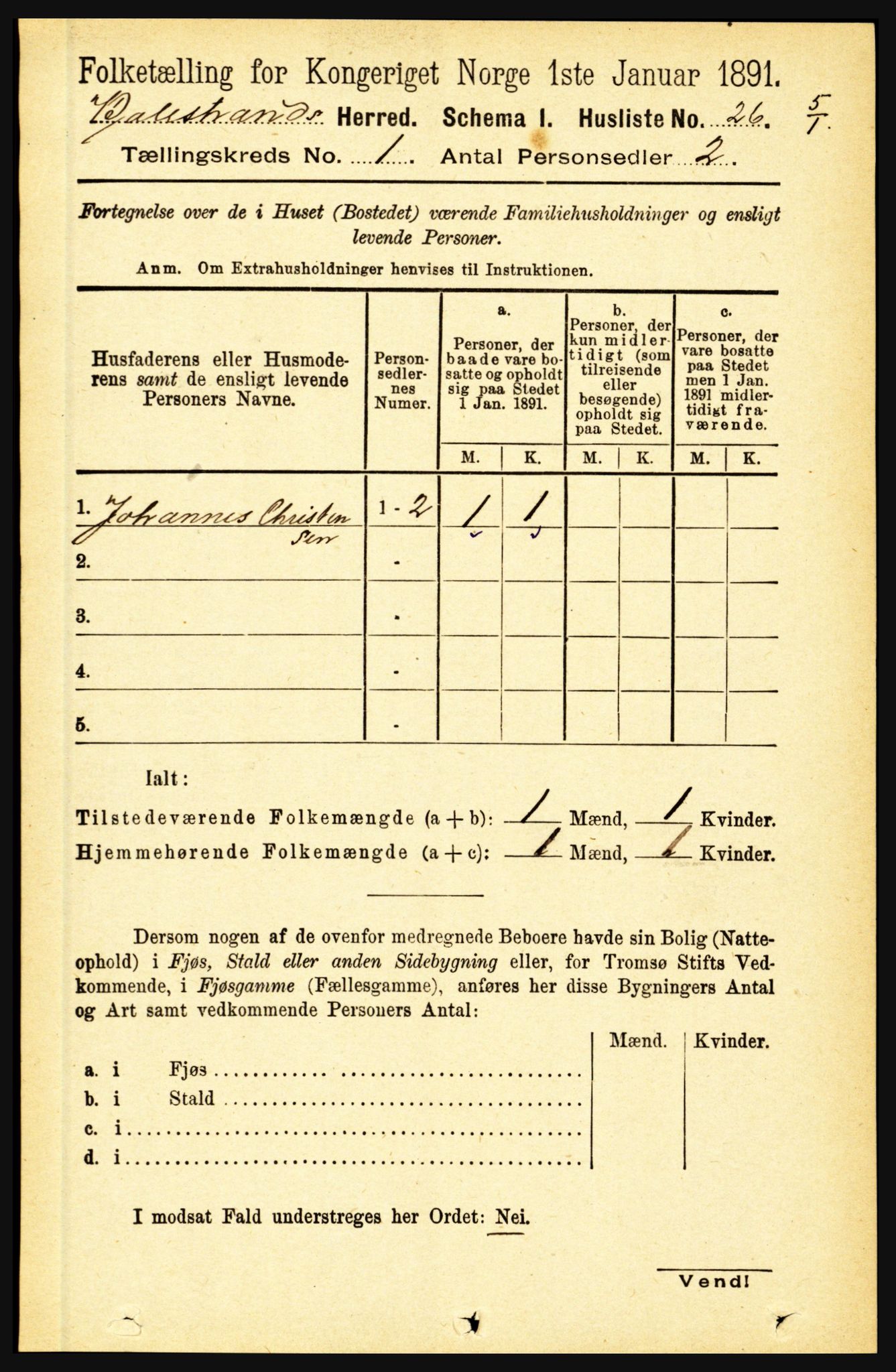 RA, 1891 census for 1418 Balestrand, 1891, p. 56