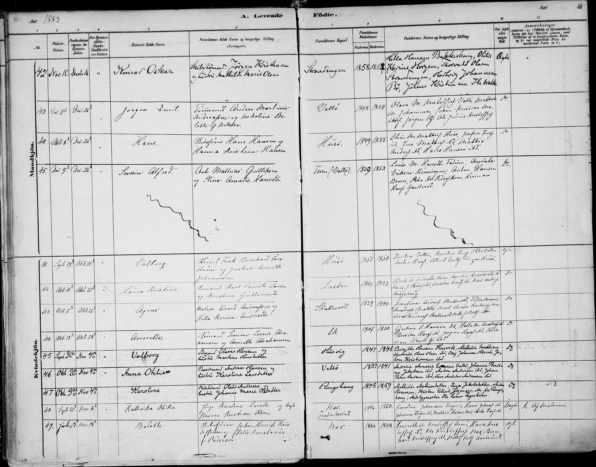 Sem kirkebøker, AV/SAKO-A-5/F/Fb/L0004: Parish register (official) no. II 4, 1878-1891, p. 50