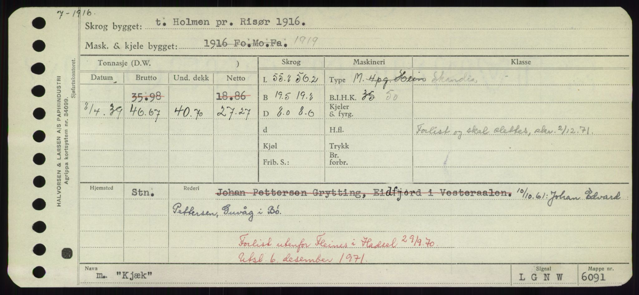 Sjøfartsdirektoratet med forløpere, Skipsmålingen, RA/S-1627/H/Hd/L0020: Fartøy, K-Kon, p. 335