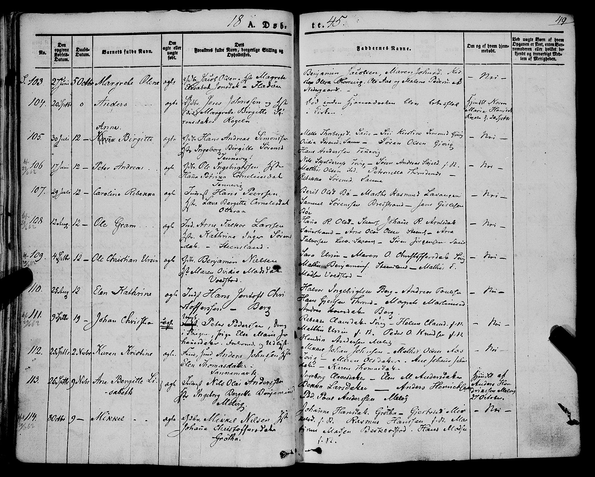 Trondenes sokneprestkontor, SATØ/S-1319/H/Ha/L0009kirke: Parish register (official) no. 9, 1841-1852, p. 49