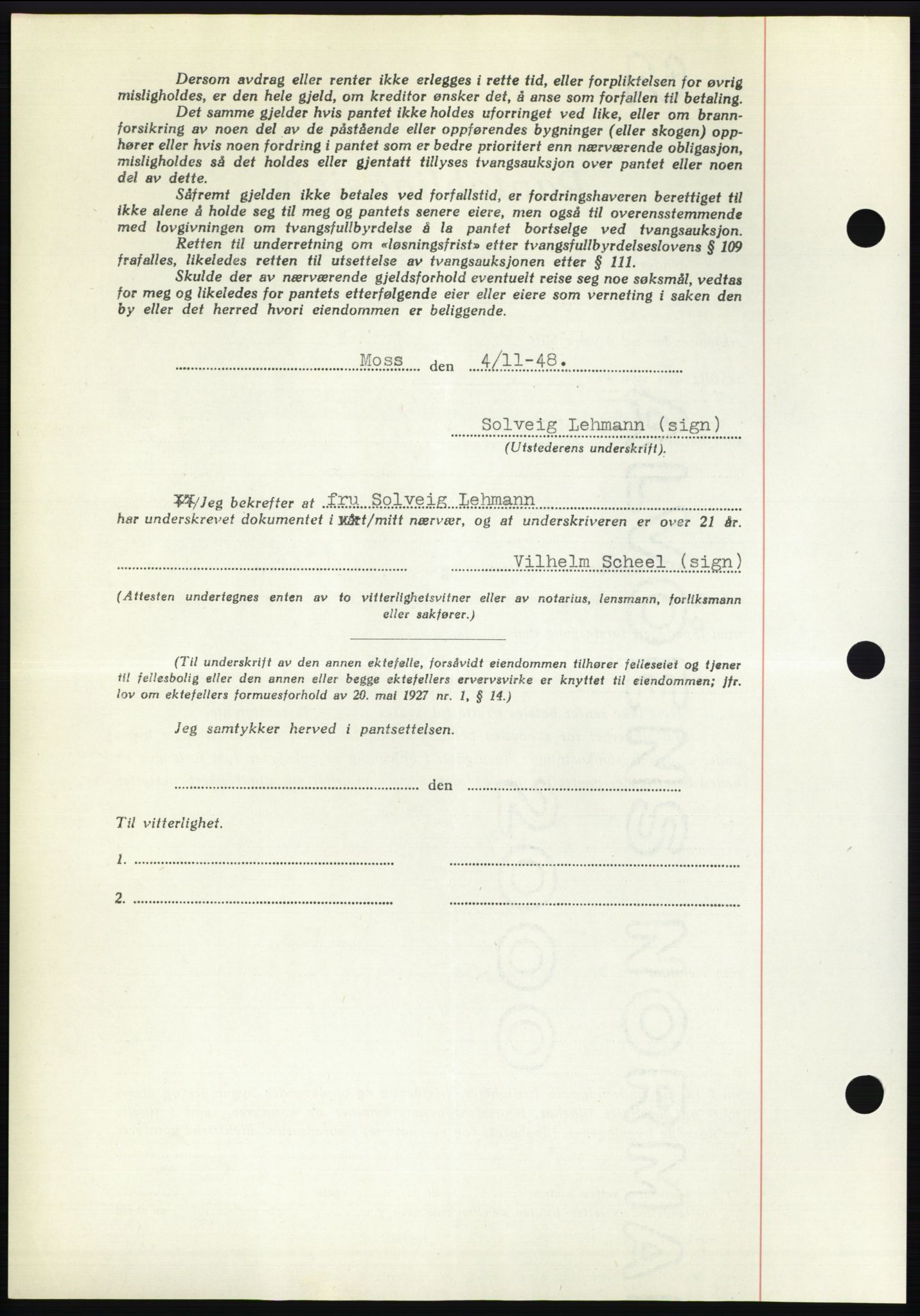 Moss sorenskriveri, AV/SAO-A-10168: Mortgage book no. B20, 1948-1948, Diary no: : 2893/1948