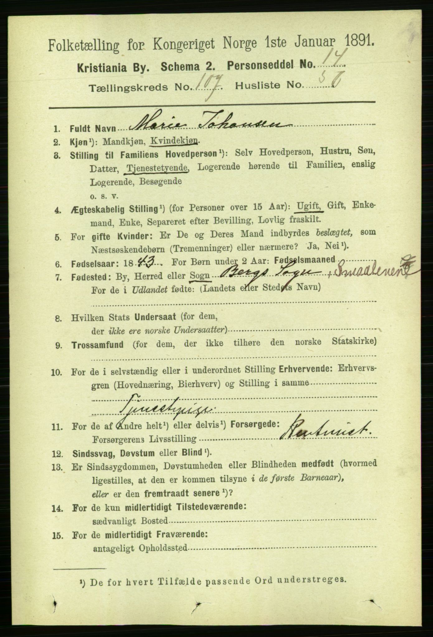 RA, 1891 census for 0301 Kristiania, 1891, p. 55324