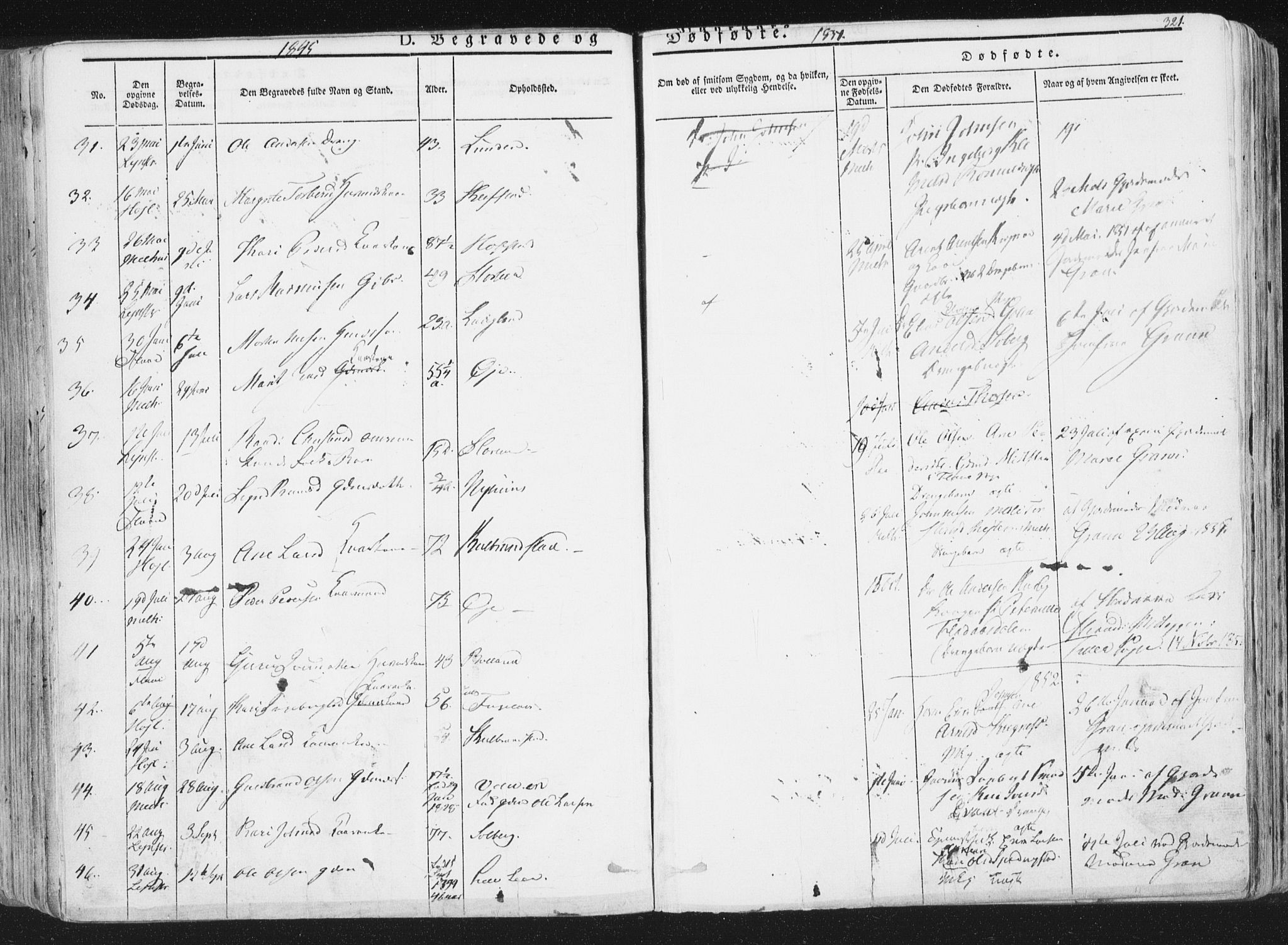 Ministerialprotokoller, klokkerbøker og fødselsregistre - Sør-Trøndelag, SAT/A-1456/691/L1074: Parish register (official) no. 691A06, 1842-1852, p. 321