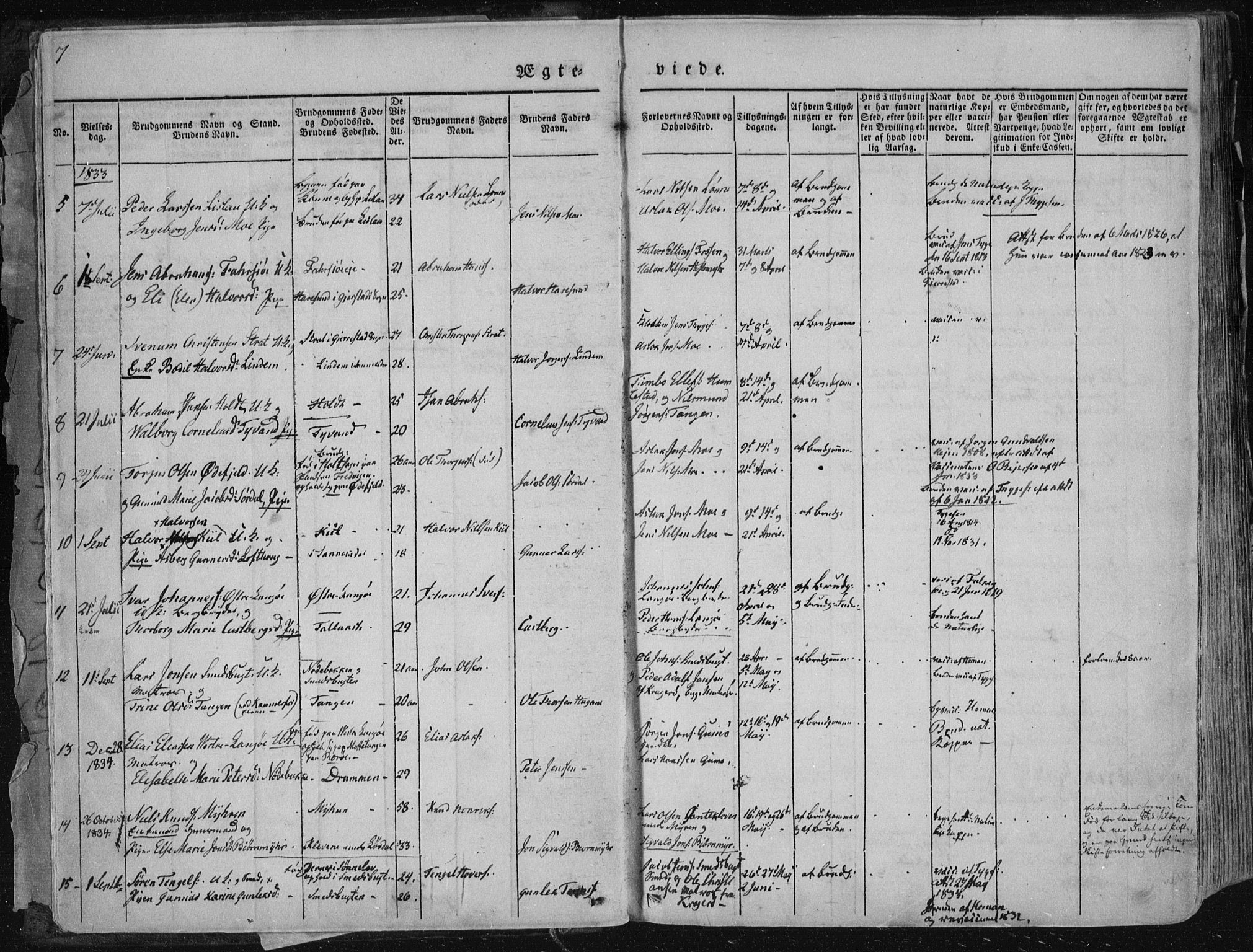 Sannidal kirkebøker, SAKO/A-296/F/Fa/L0007: Parish register (official) no. 7, 1831-1854, p. 7